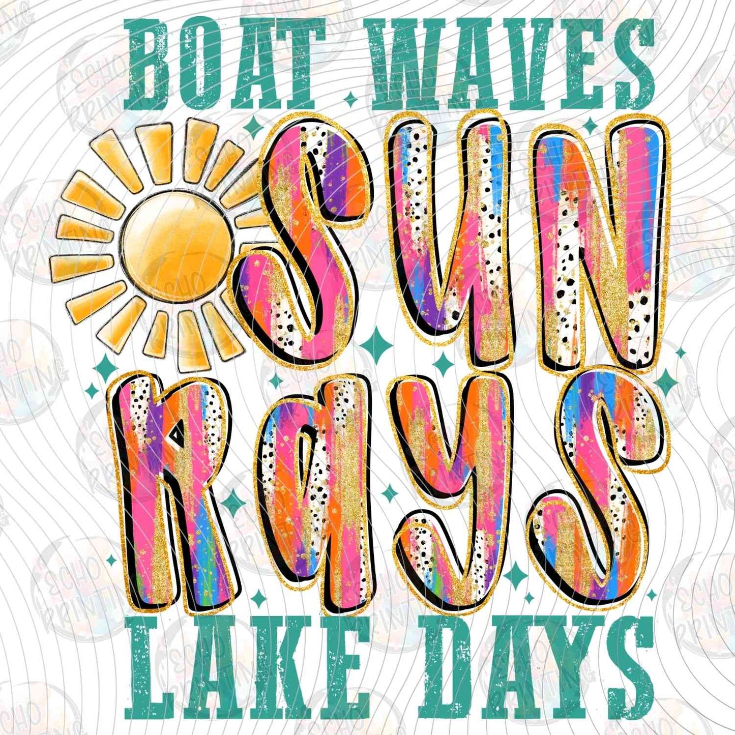SMRG 571 - SUN RAYS LAKE DAYS RETRO TEXT