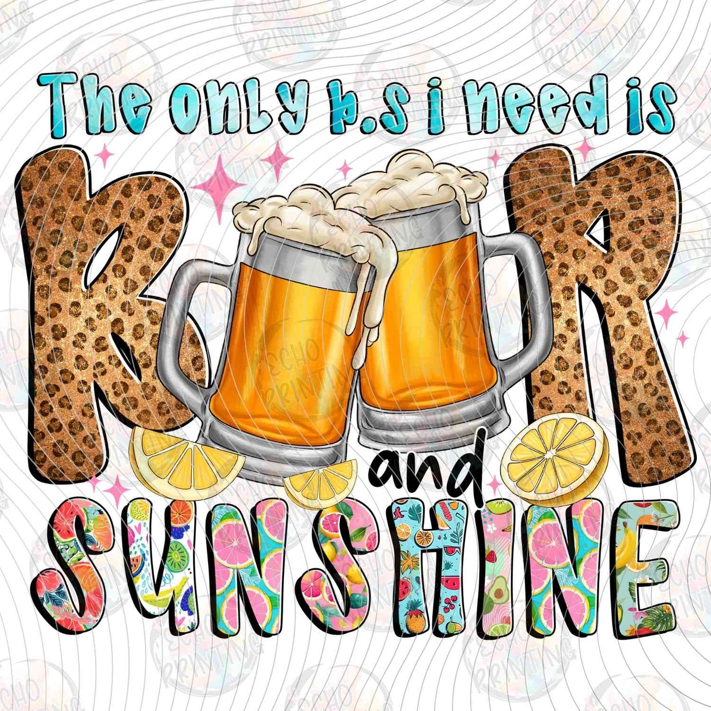 SMRG 588 - BEER AND SUNSHINE RETRO TEXT
