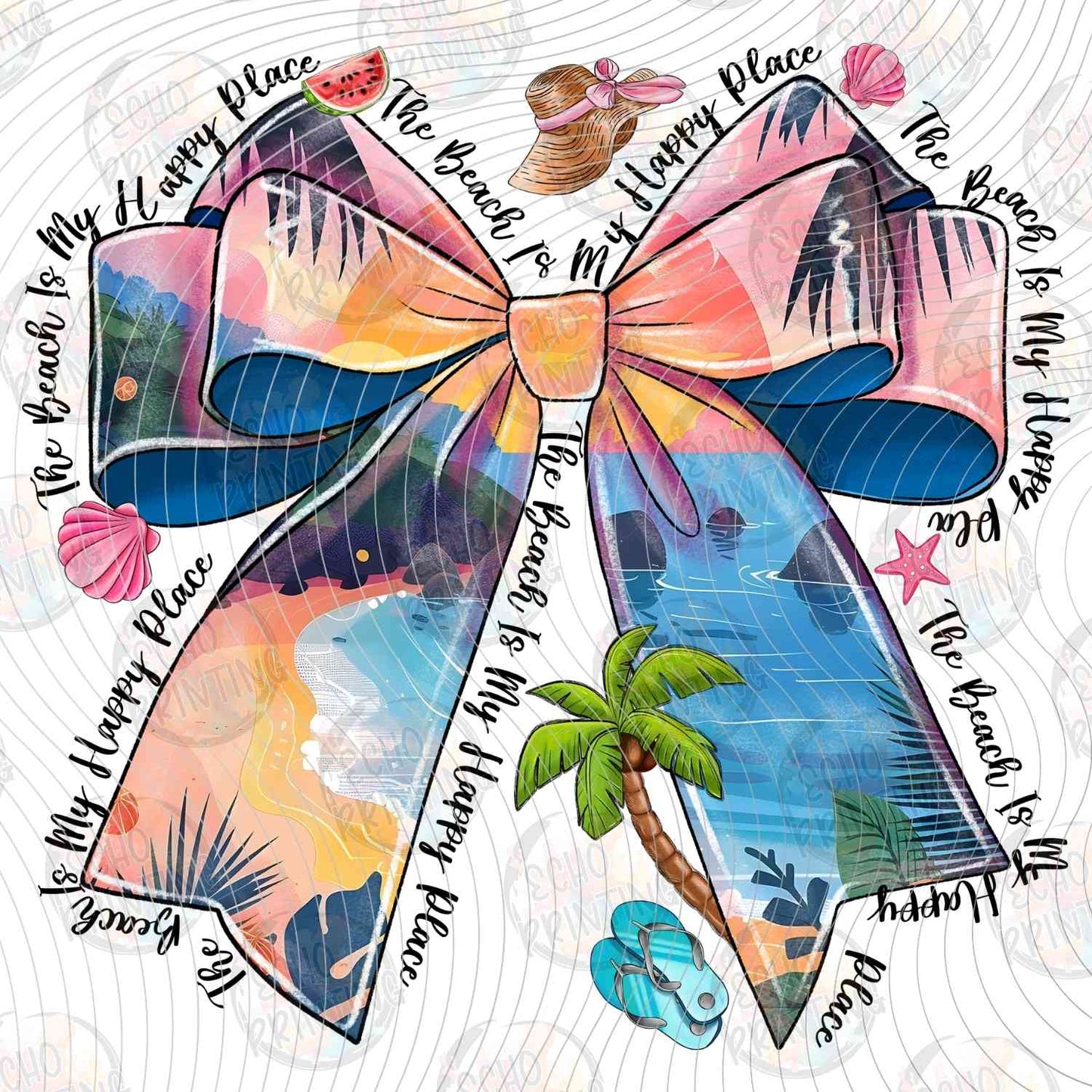 SMRG 589 - TROPICAL BEACH SCENE BOW DESIGN