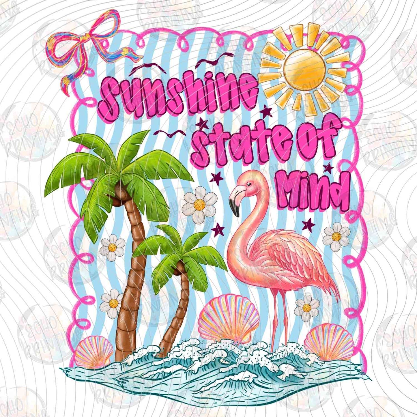 SMRG 603 - TROPICAL FLAMINGO SUNSET SCENE