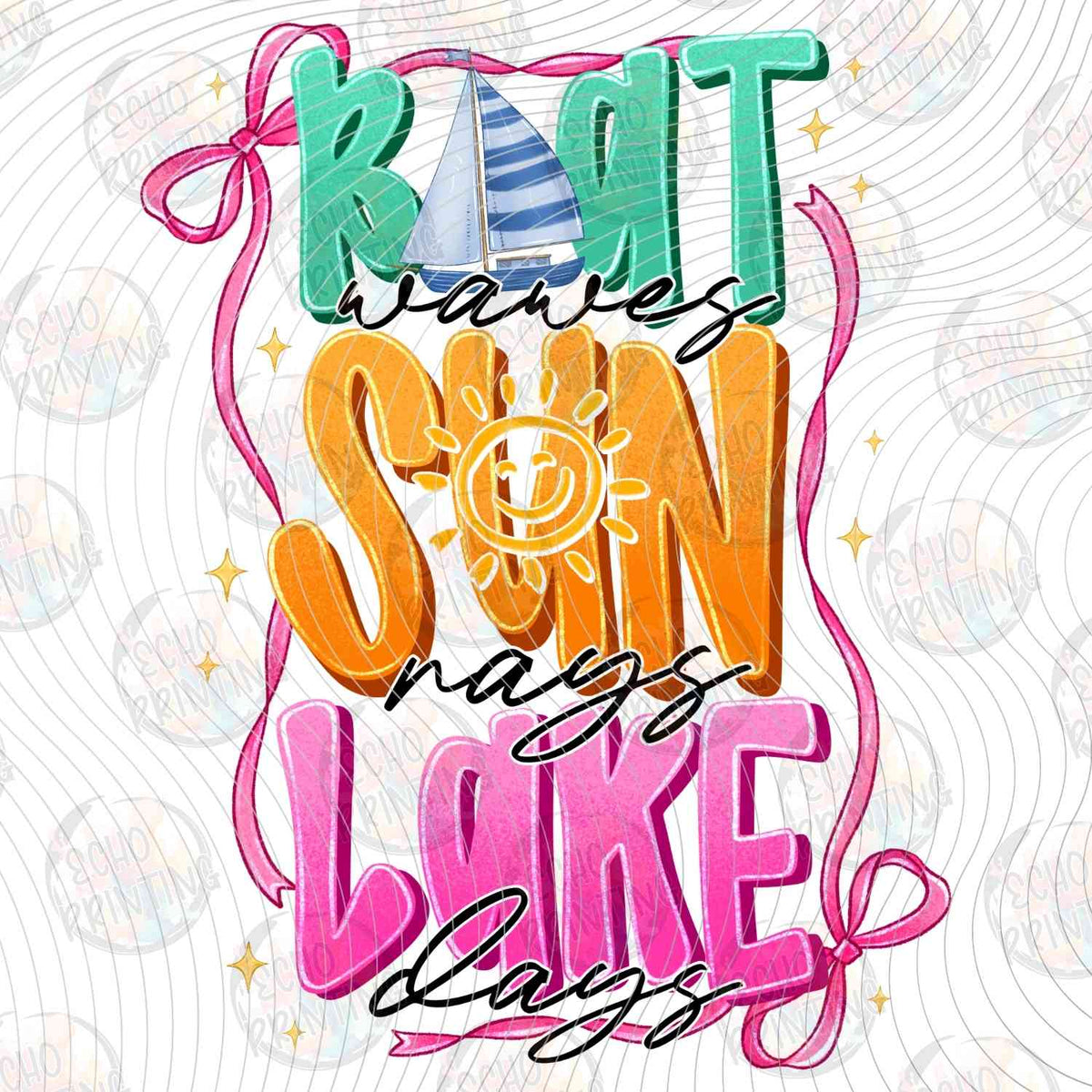 SMRG 684 - SUN LAKE PINK AND BLUE TEXT