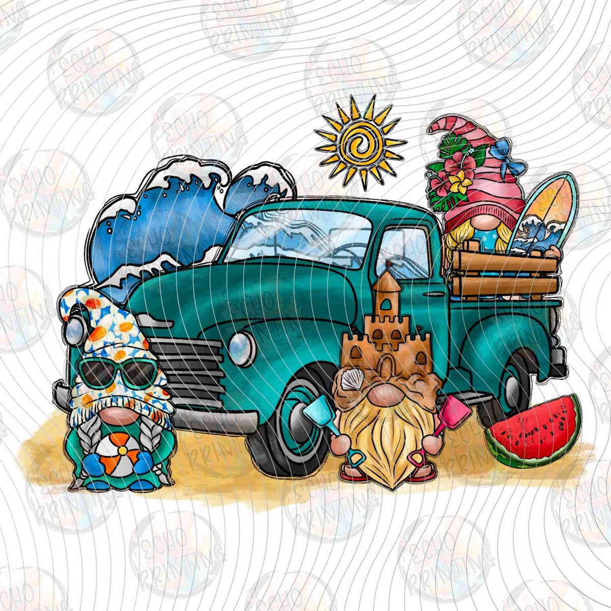 SMRG 706 - SUMMER TRUCK AND BEACH GNOMES