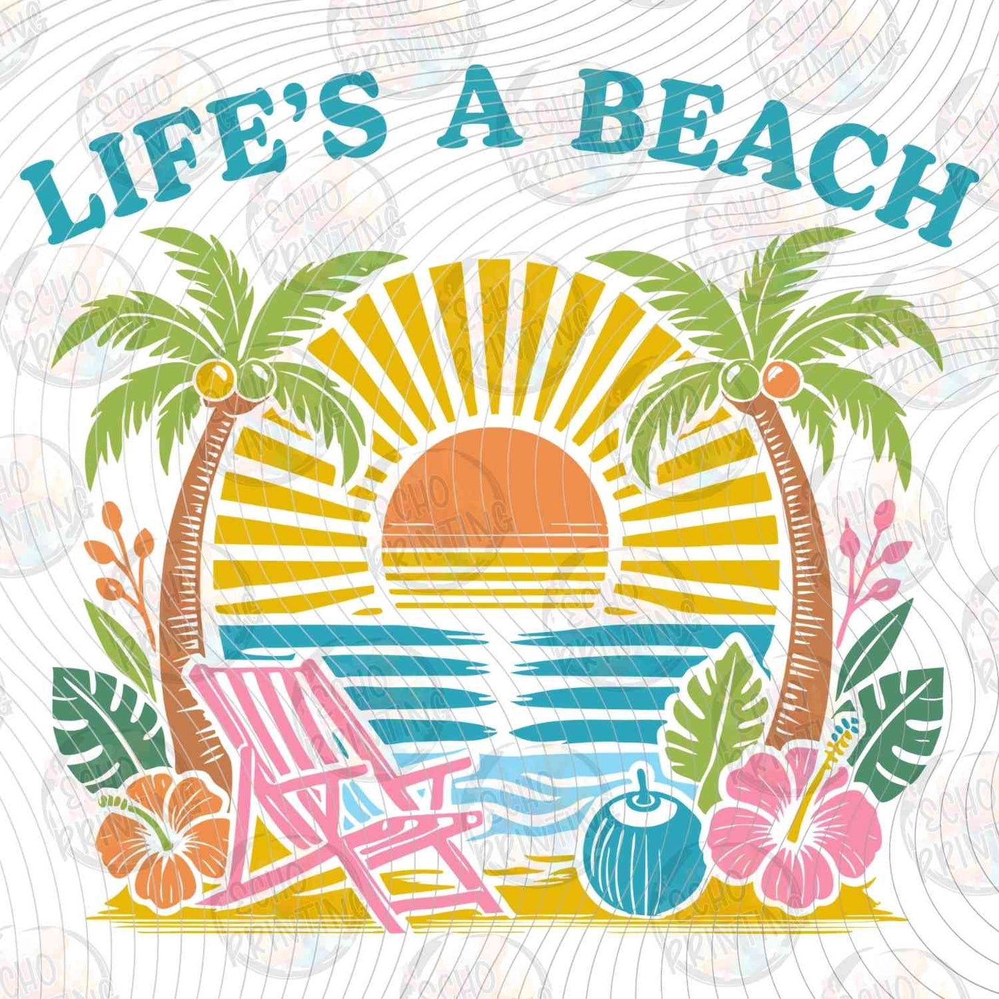 SMRG 915 - LIFES A BEACH SUNSET AND CHAIR