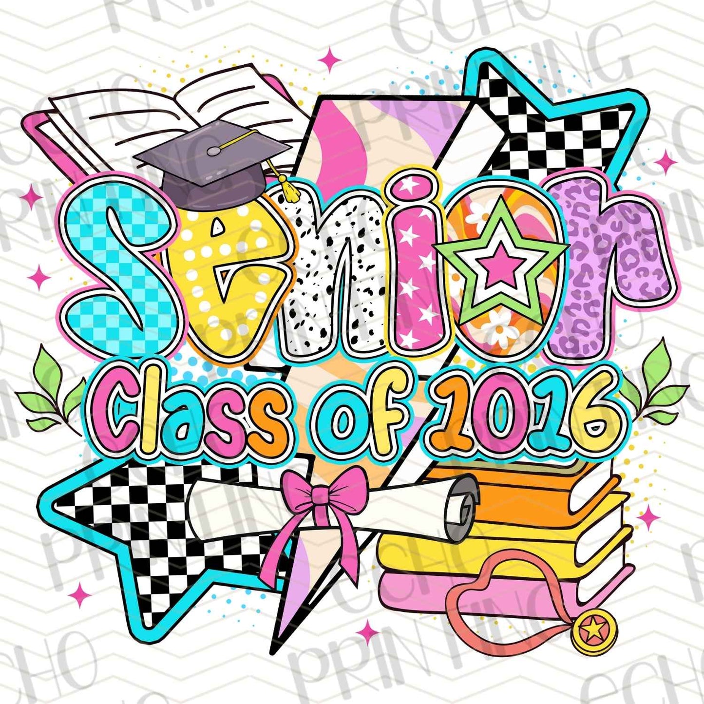 SNR 21 - SENIOR CLASS OF 2026 RETRO COLORFUL