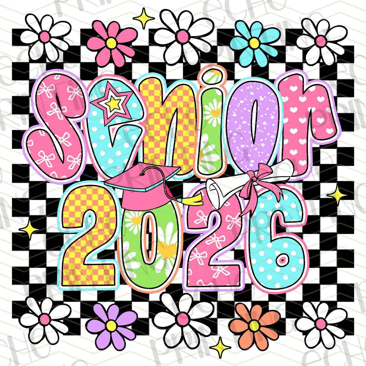 SNRG 4 - SENIOR 2026 DAISY CHECKERBOARD