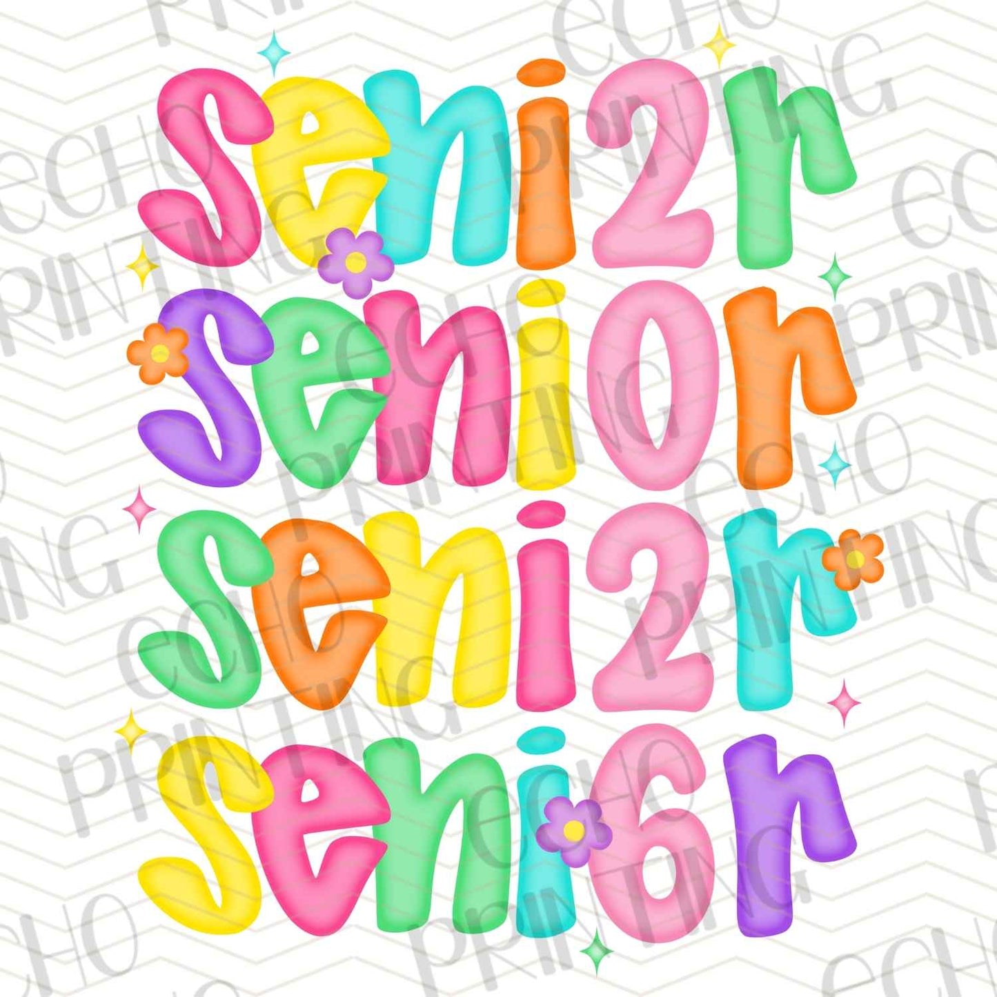 SNR 6 - SENIOR STACKED PASTEL COLORS