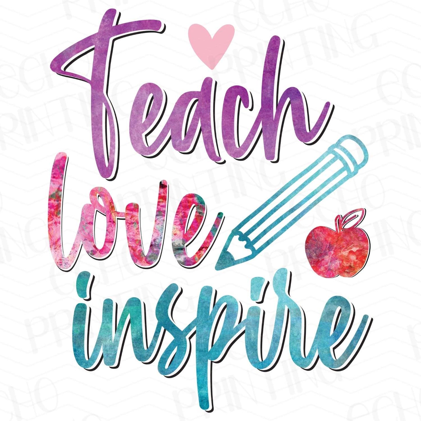 TCHR 20 – TEACH LOVE INSPIRE PENCIL AND APPLE