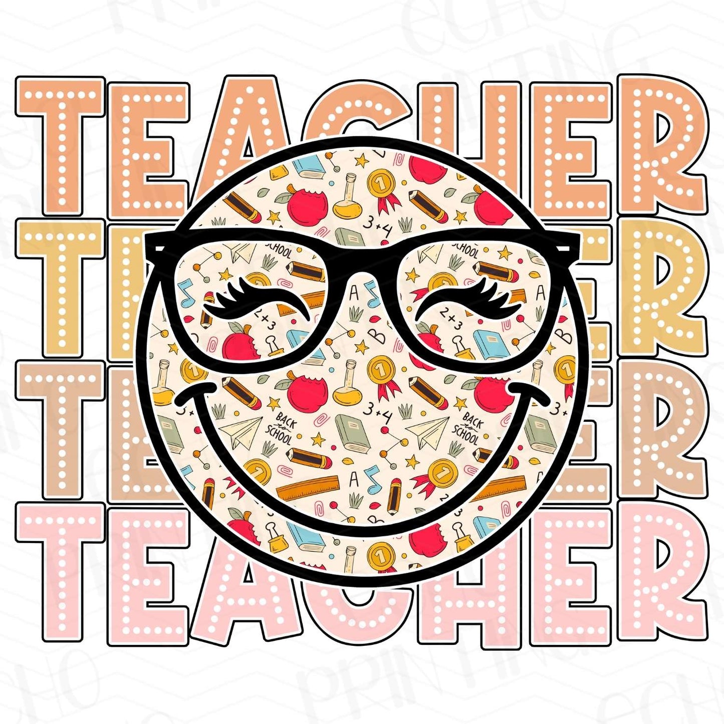 TCHR 239 – STACKED TEACHER SMILE FACE