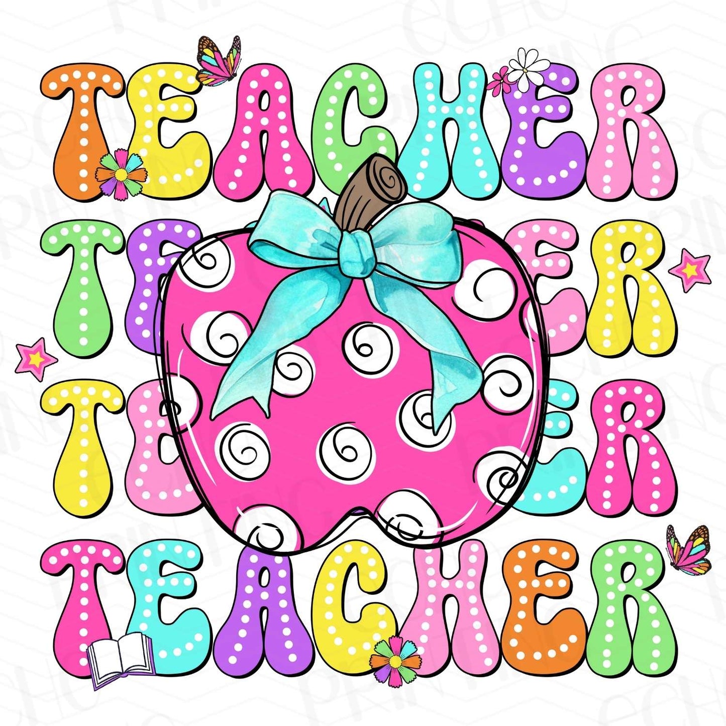 TCHR 276 – APPLE COLORFUL TEACHER