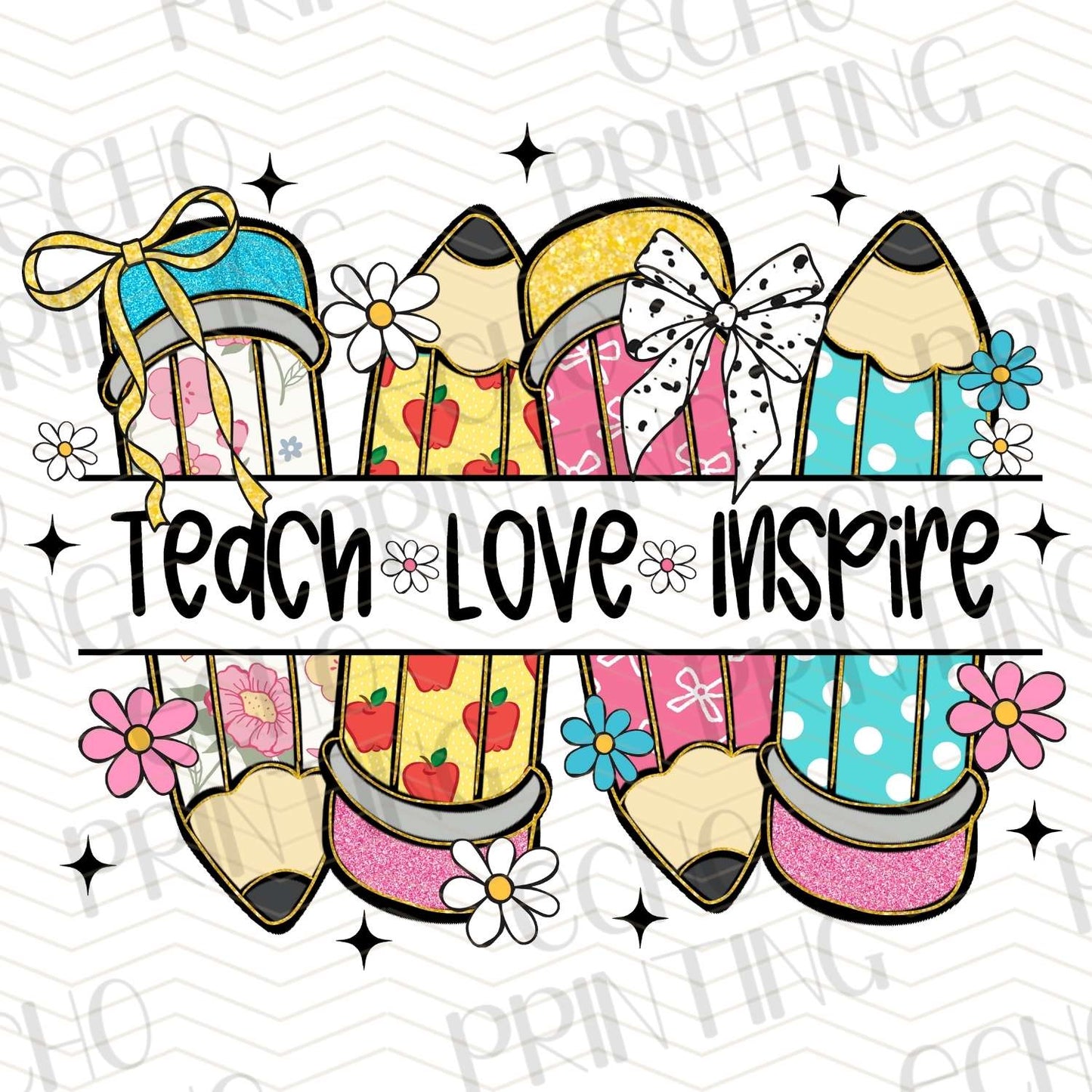 TCHR 319 – TEACH LOVE INSPIRE FLORAL PENCILS