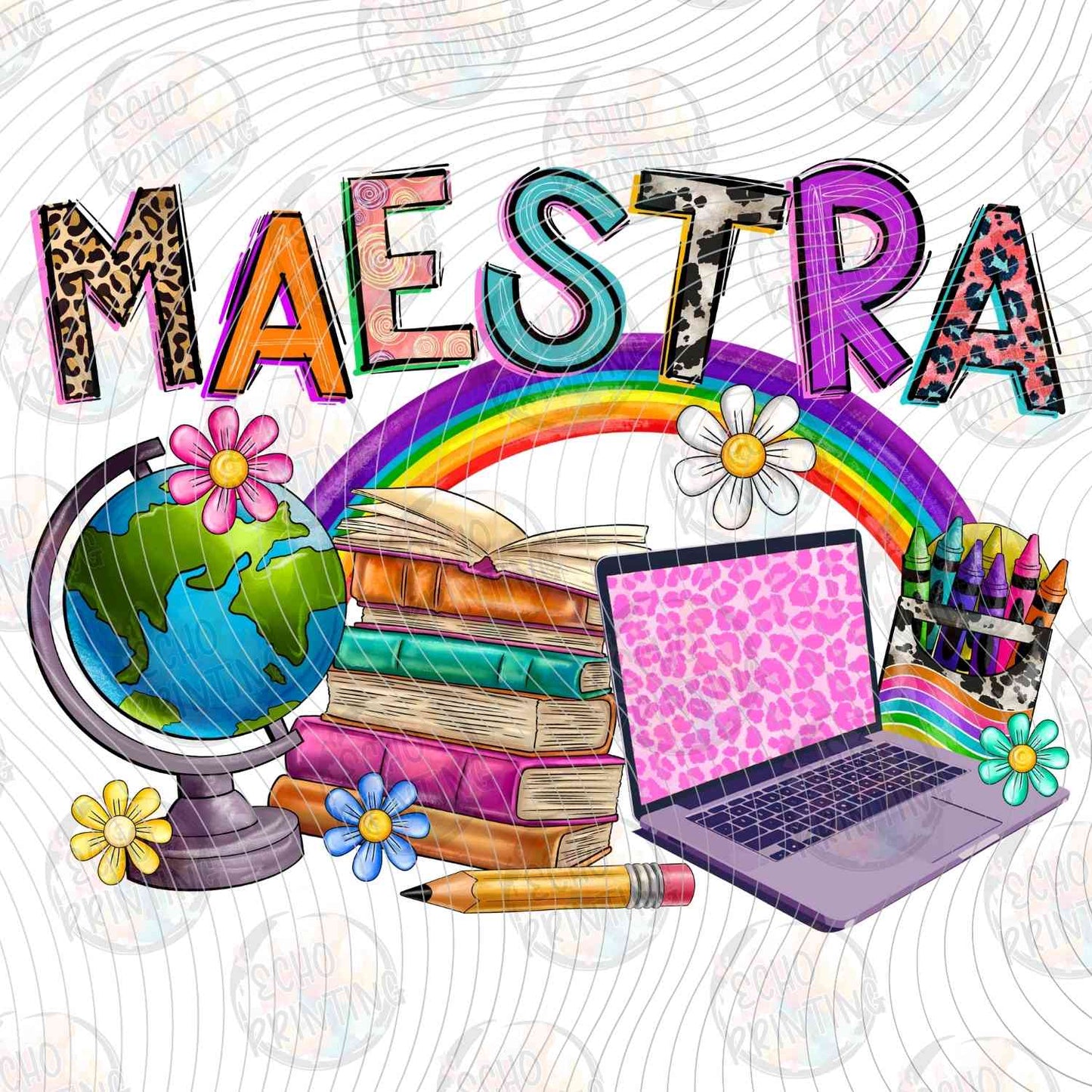 TCHR 462 - MAESTRA WITH BOOKS AND LAPTOP