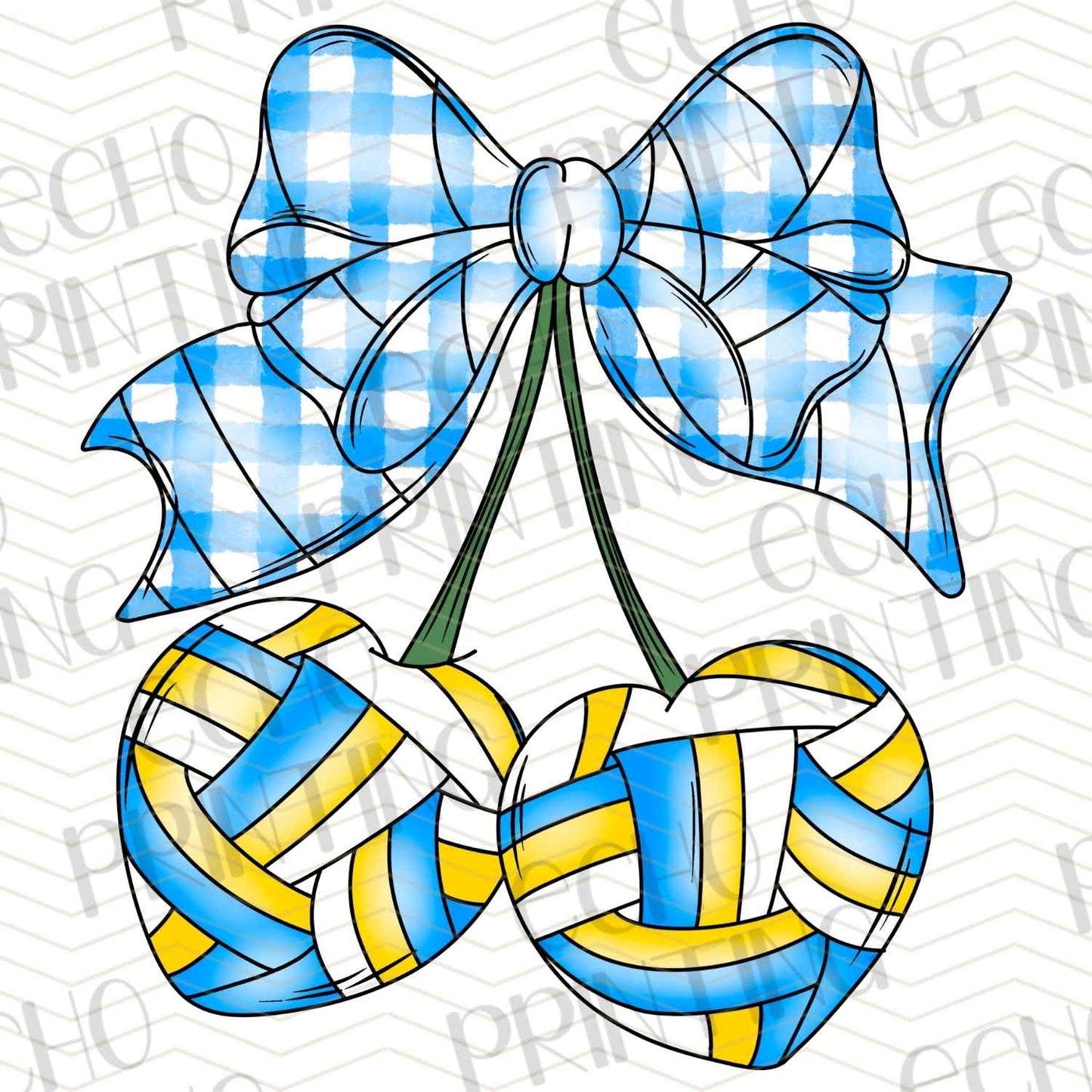 VLLBG5 - VOLLEYBALL BOWS BLUE AND GOLD