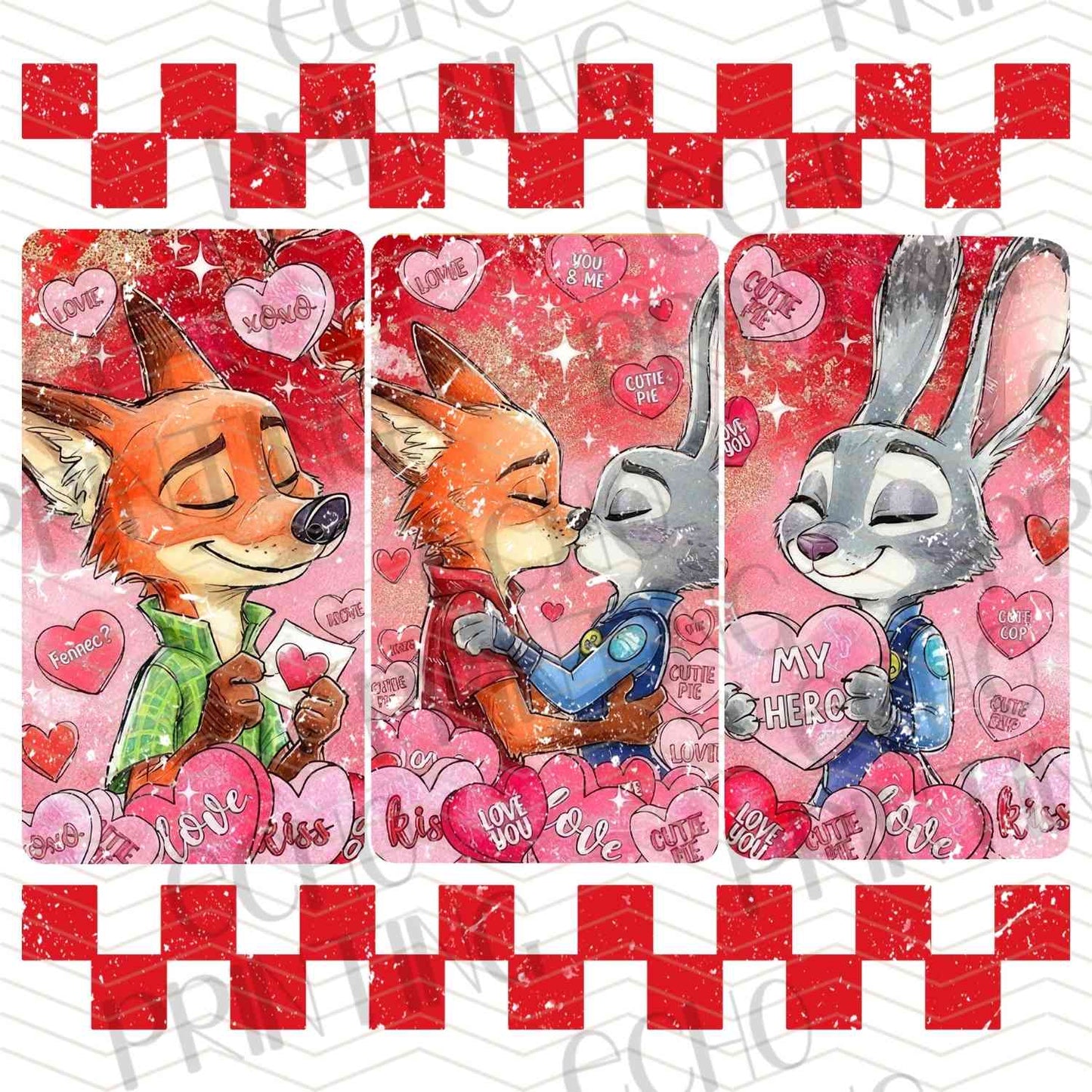 VLTC 205 - RETRO WOODLAND ANIMAL VALENTINE ART