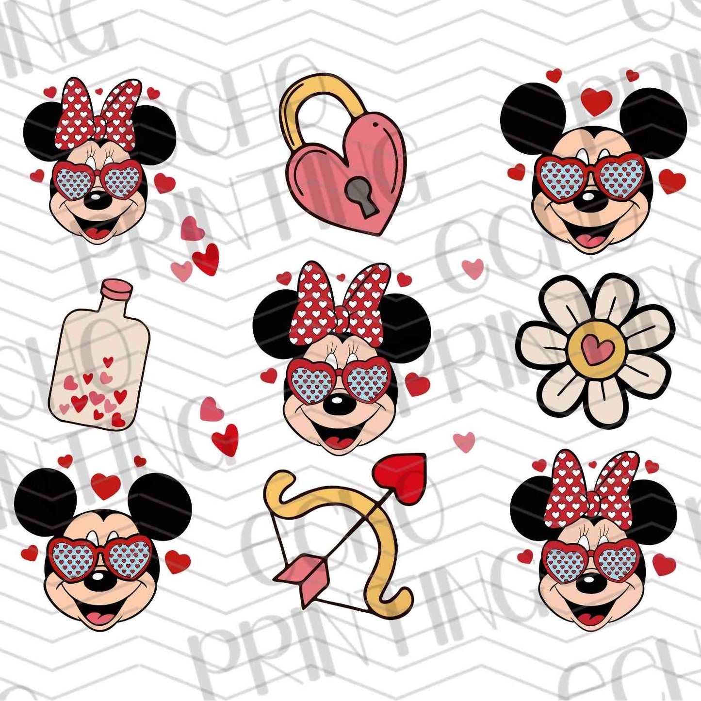 VLTC 4 – MOUSE CHARACTER HEART PATTERN