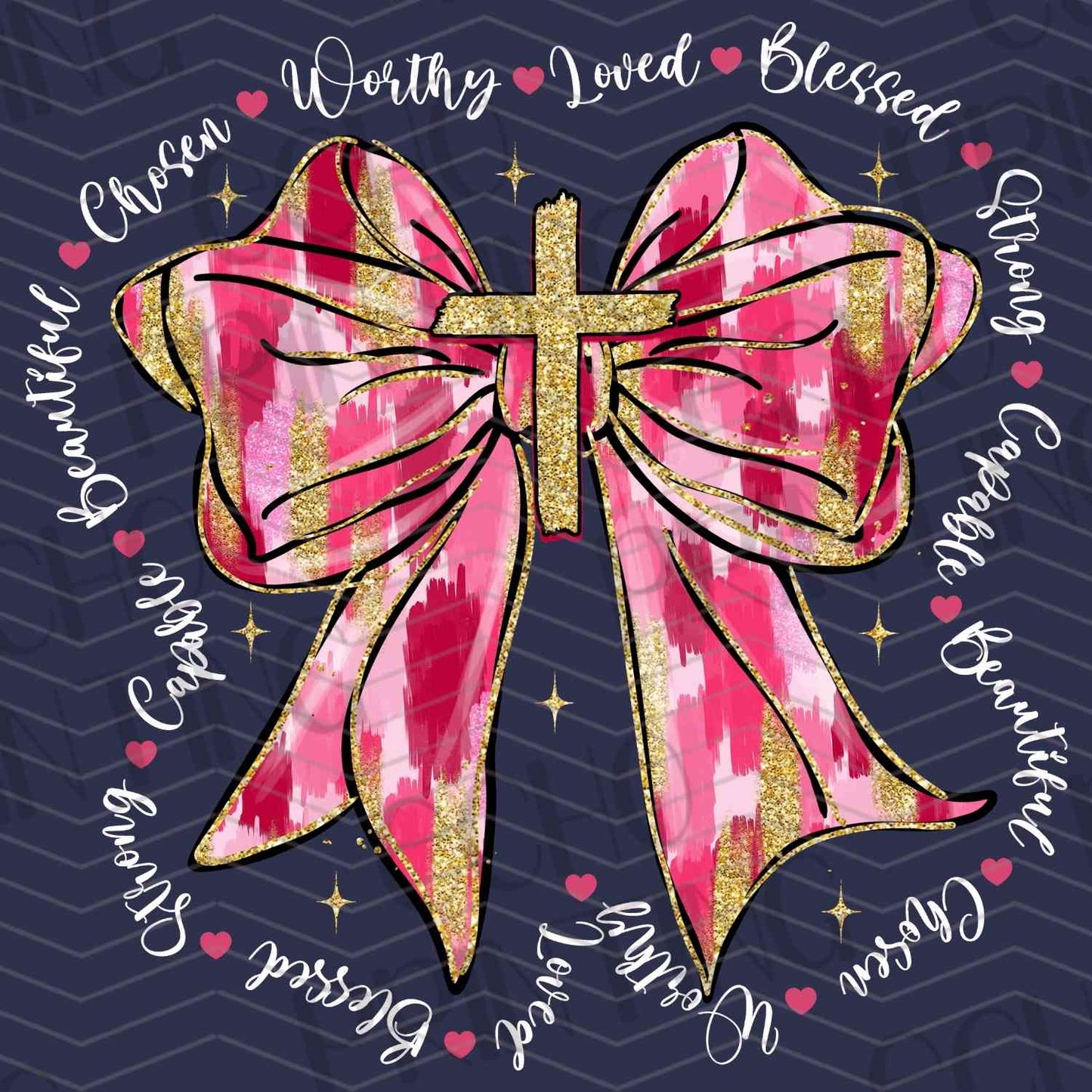 VLTG 101 - GOLD PINK BOW