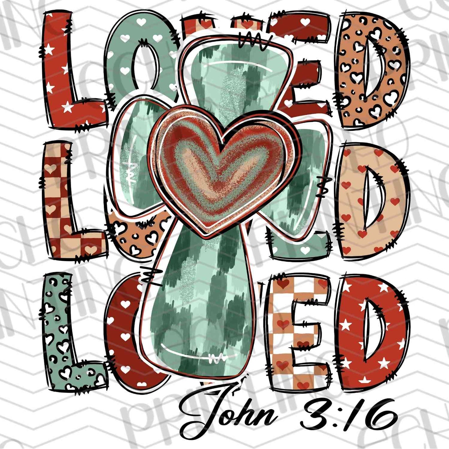 VLTG 108 - LOVED STACKED TEXT