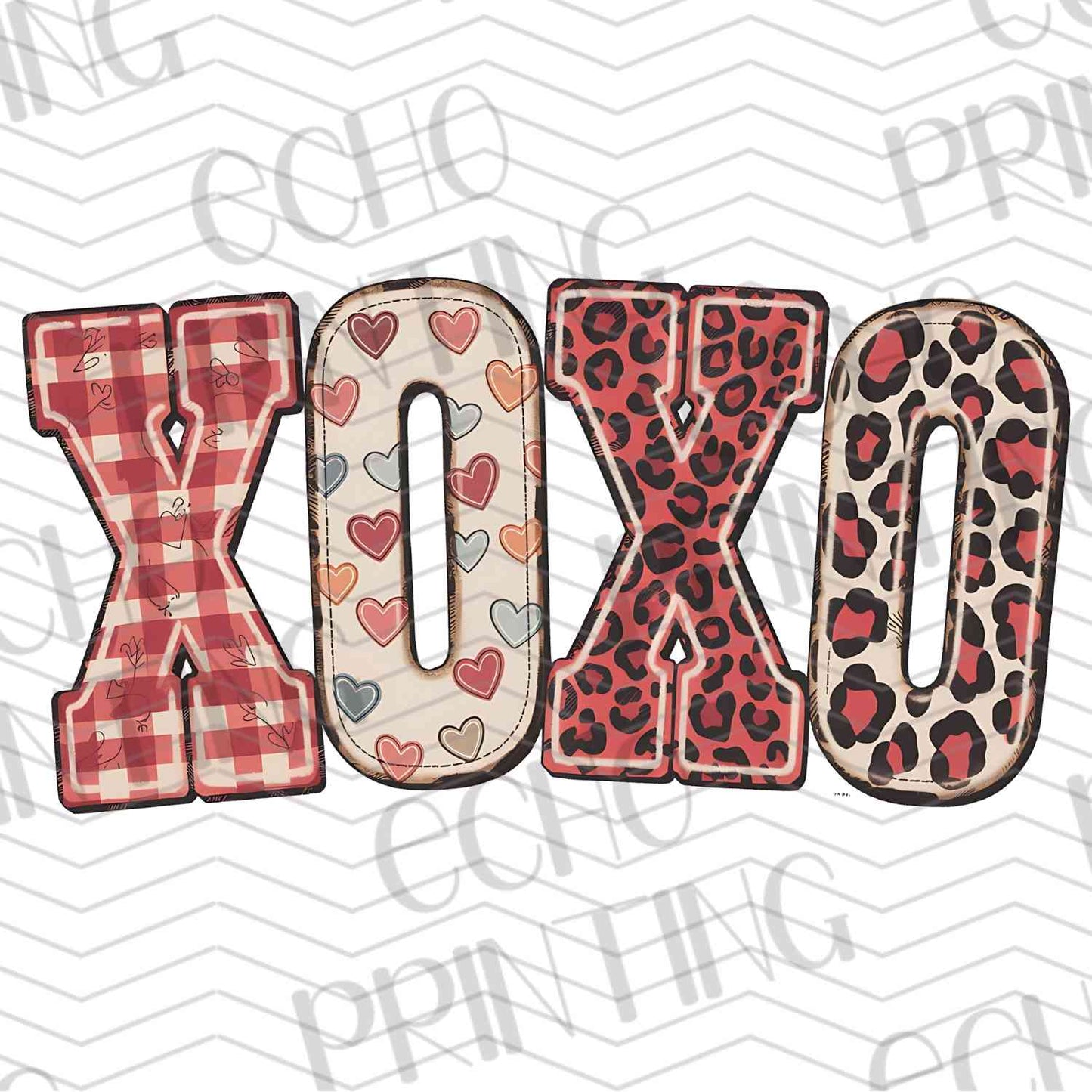 VLTG 129 - XOXO PATCHWORK TEXT