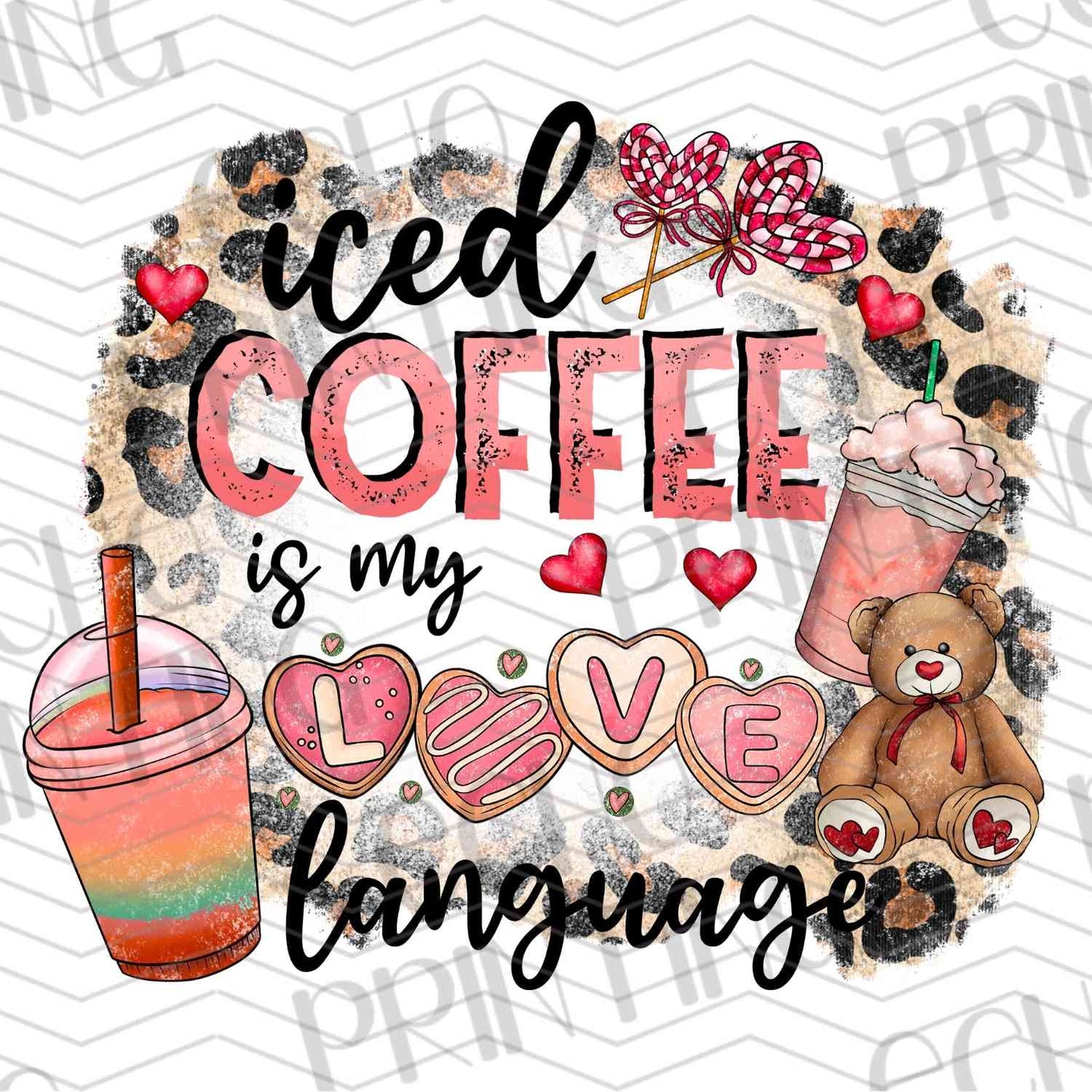VLTG 387 - ICED COFFEE IS MY LOVE LANGUAGE BROWN CUP
