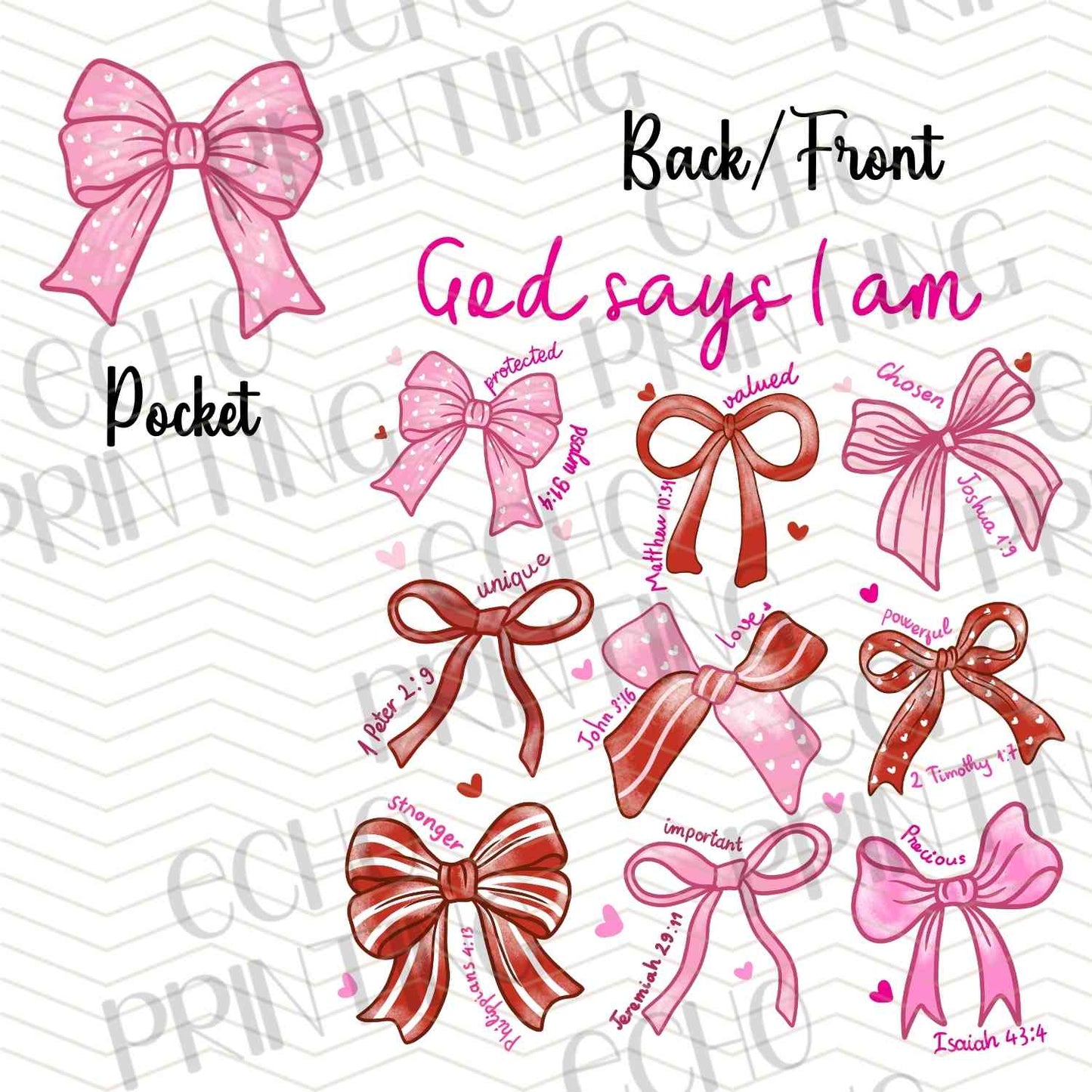 VLTG 707 - BOW AND HEART ICONS **POCKET SOLD SEPERATELY**