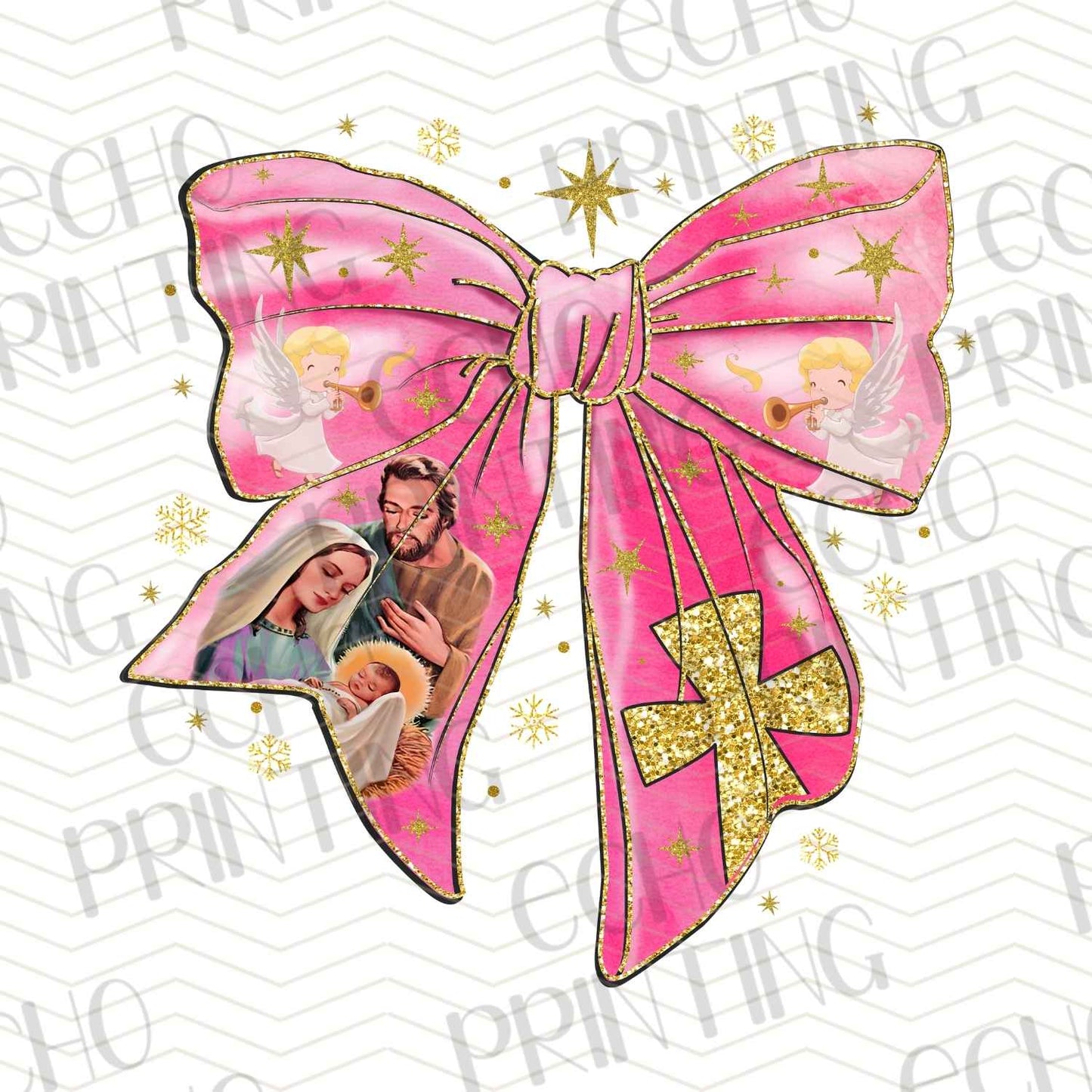 WNXM 161 – PINK AND GOLD HOLIDAY BOW