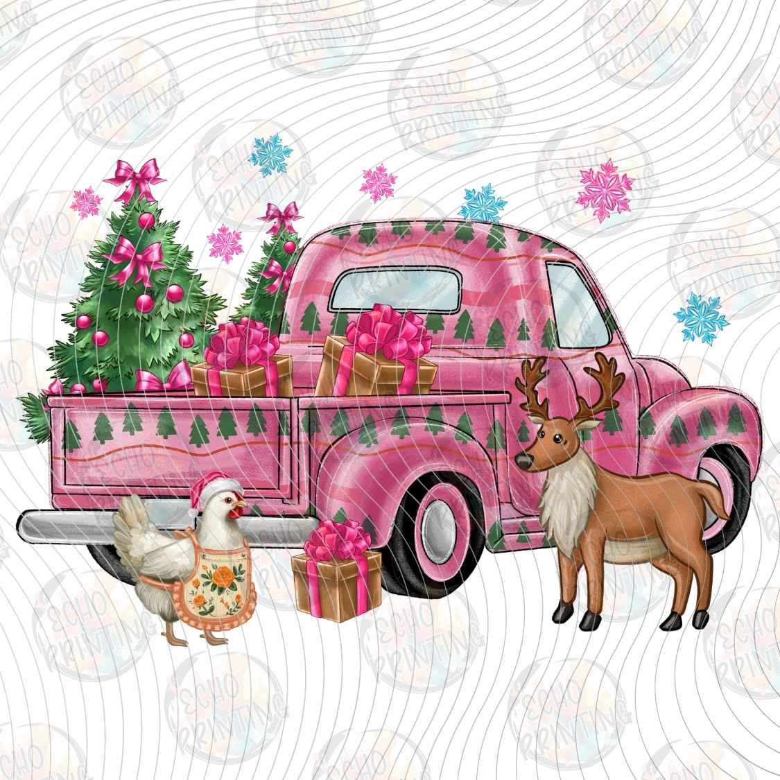 WNXM 3147 - PINK CHRISTMAS FARM TRUCK