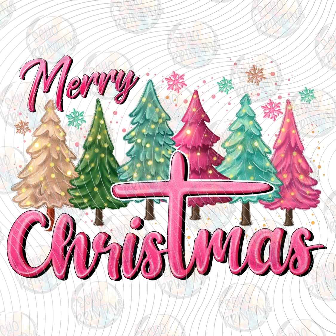 WNXM 3337 - MERRY CHRISTMAS PASTEL TREES