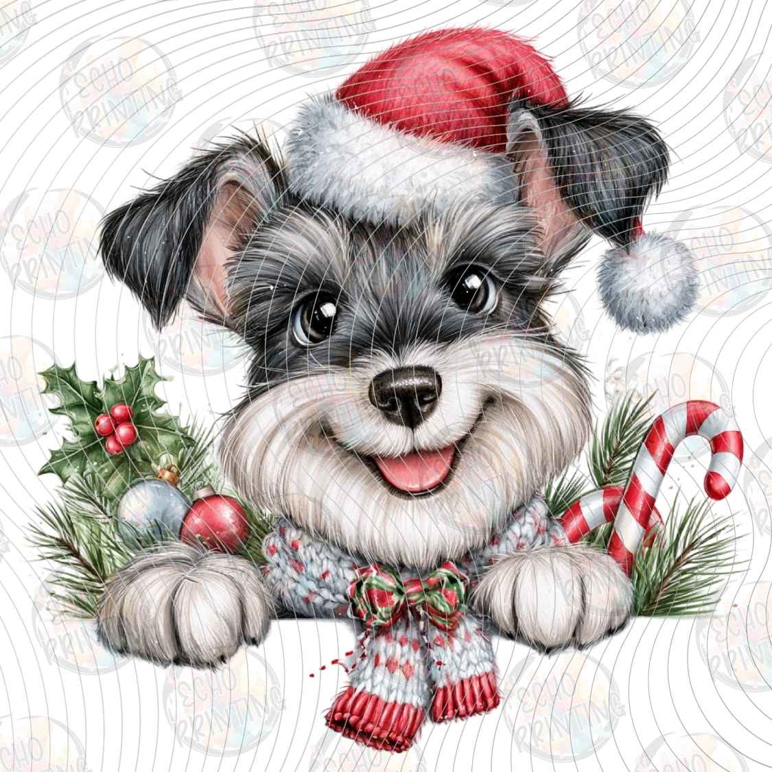 WNXM 3922 - CHRISTMAS SCHNAUZER PORTRAIT