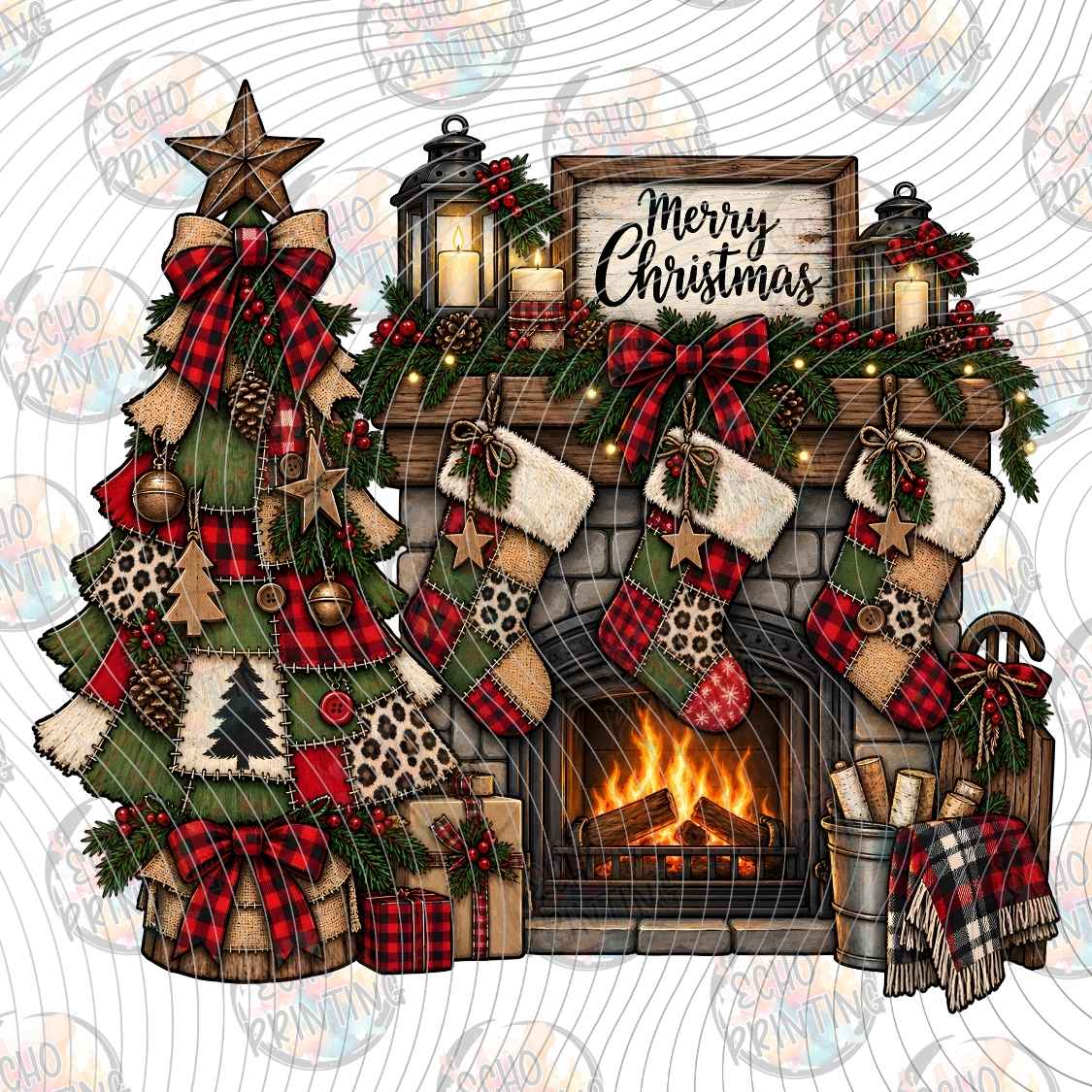 WNXM 4070 - CHRISTMAS FIREPLACE DECOR