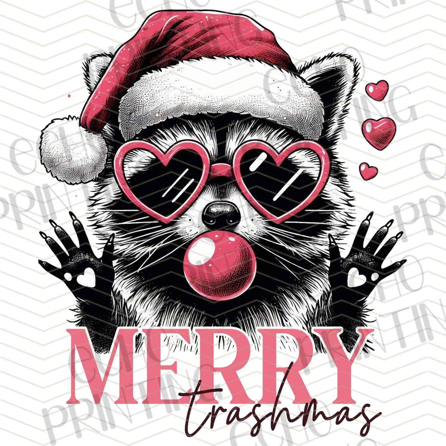 WNXM 437 - MERRY CHRISTMAS RACOON WITH HEART GLASSES