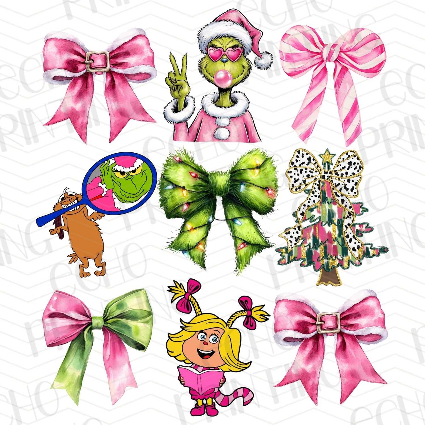 WNXM 5 – WHOVILLE CHARACTERS WITH PINK HOLIDAY BOWS