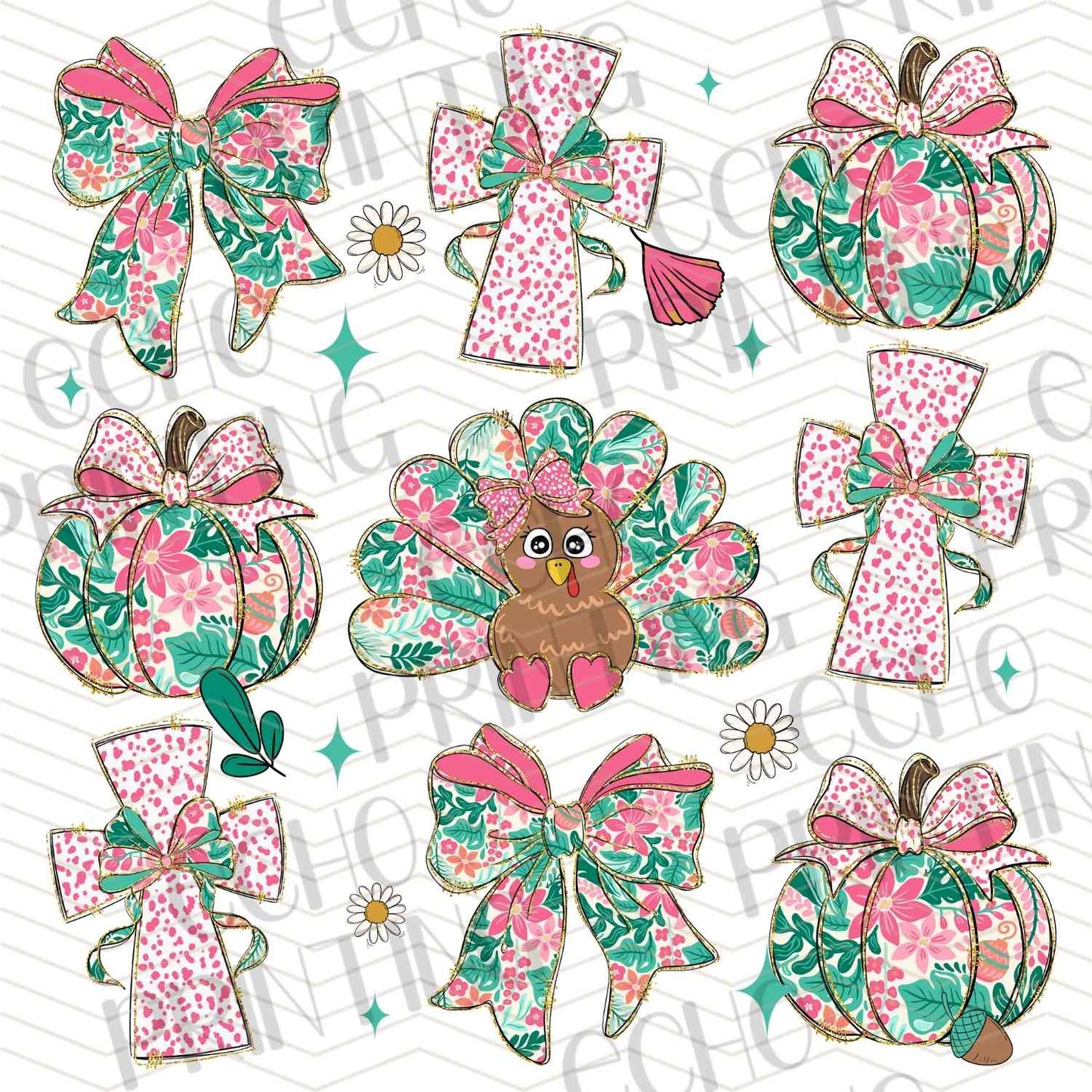 WNXM 533 – PINK GREEN CHRISTMAS BOW SET