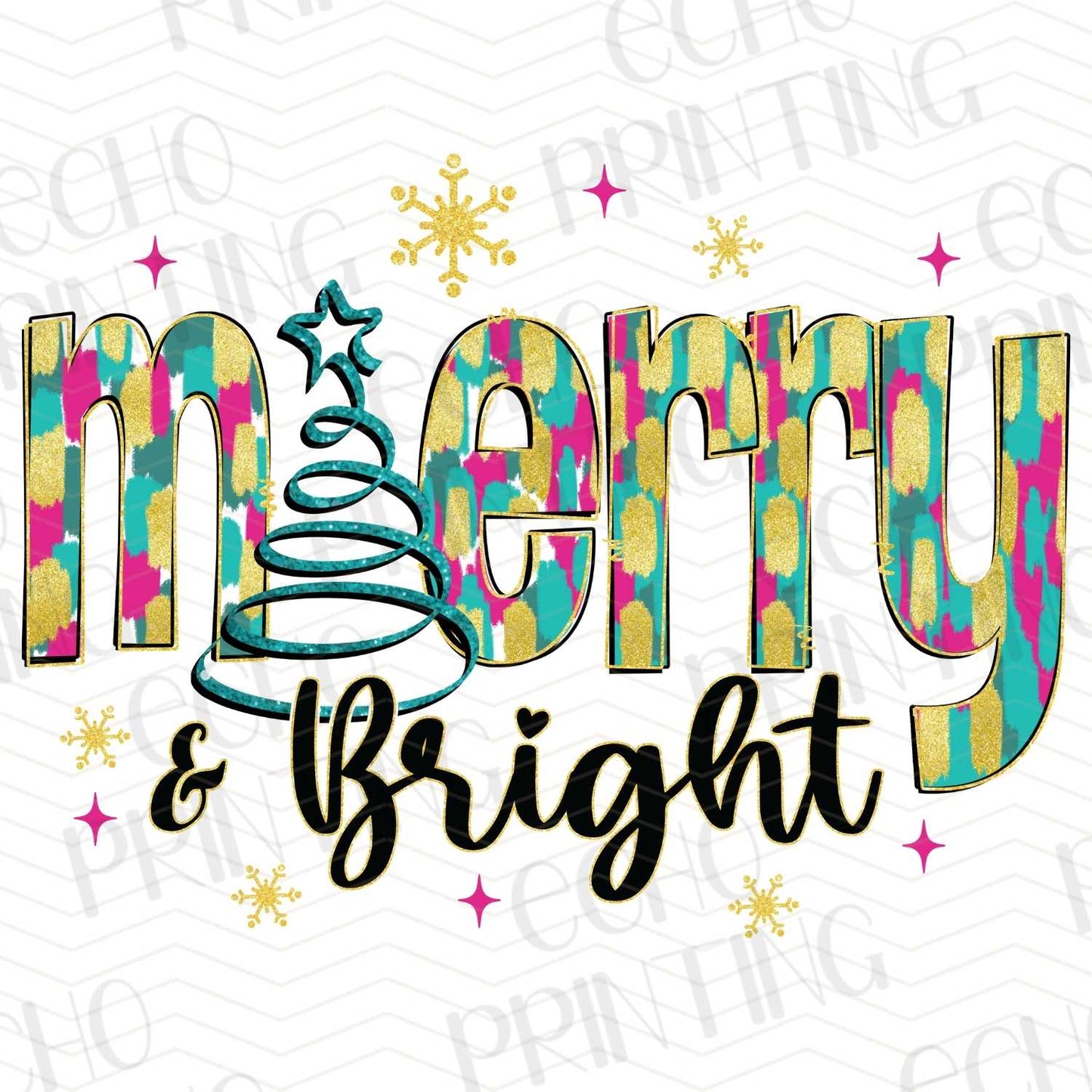 WNXM 56 – MERRY AND BRIGHT COLORFUL TREE LETTER