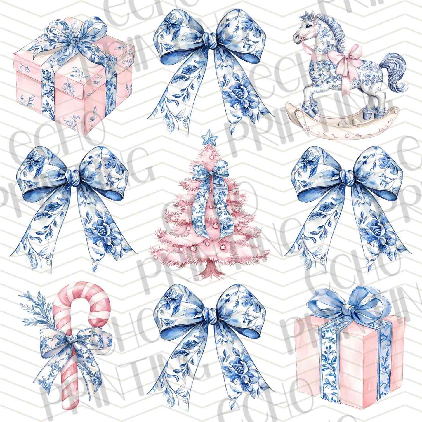 WNXM 573 – BLUE PRESENTS AND BOWS PATTERN