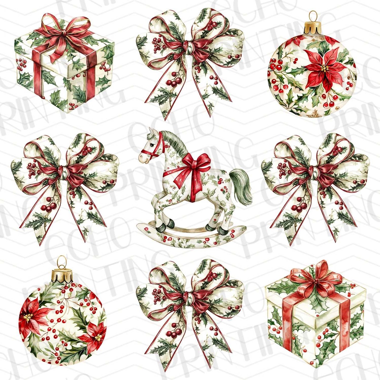 WNXM 6 – CHRISTMAS BOWS AND GIFT WRAP DECOR SET