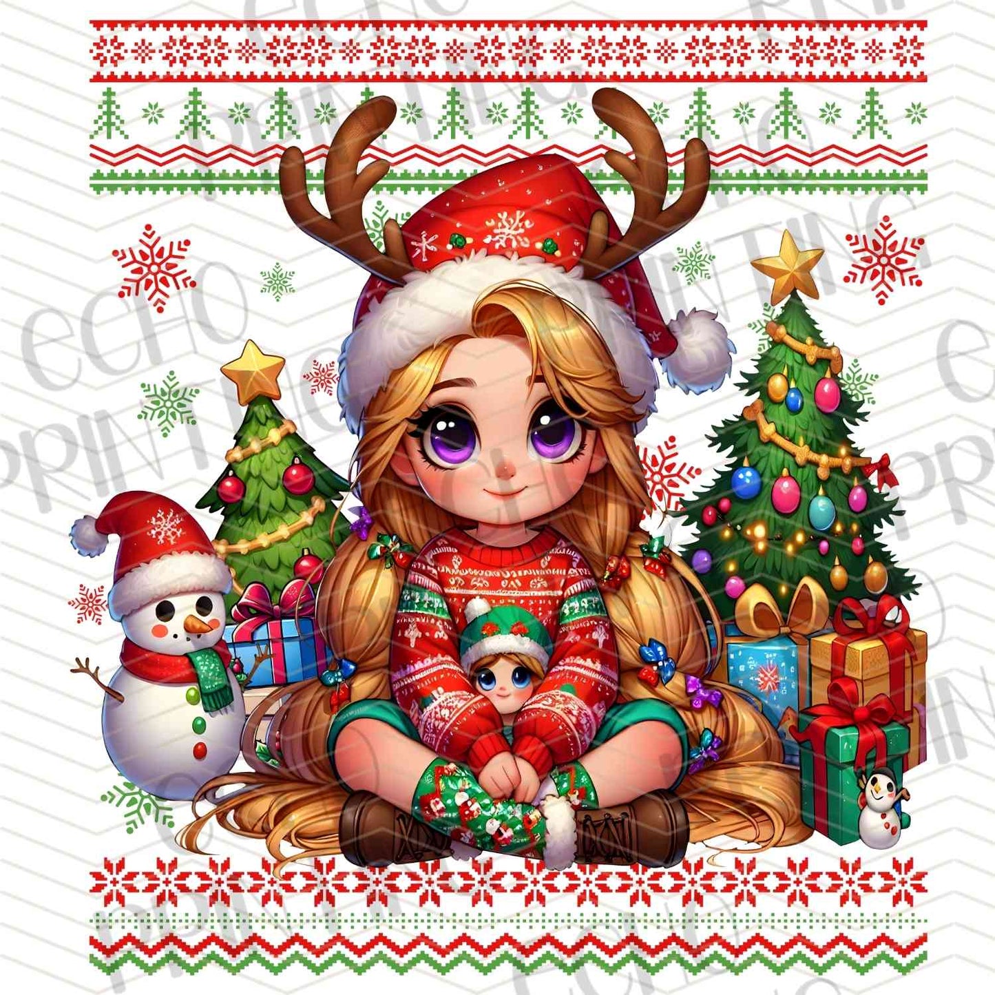 WNXM 881 – CHRISTMAS GIRL WITH TREE AND LIGHTS