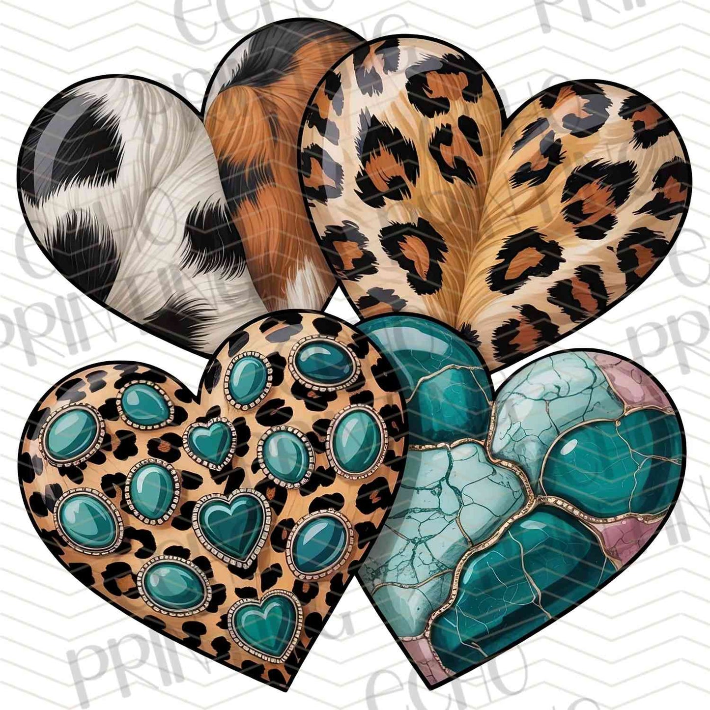 WSTNG 126 - LEOPARD TURQUOISE HEART
