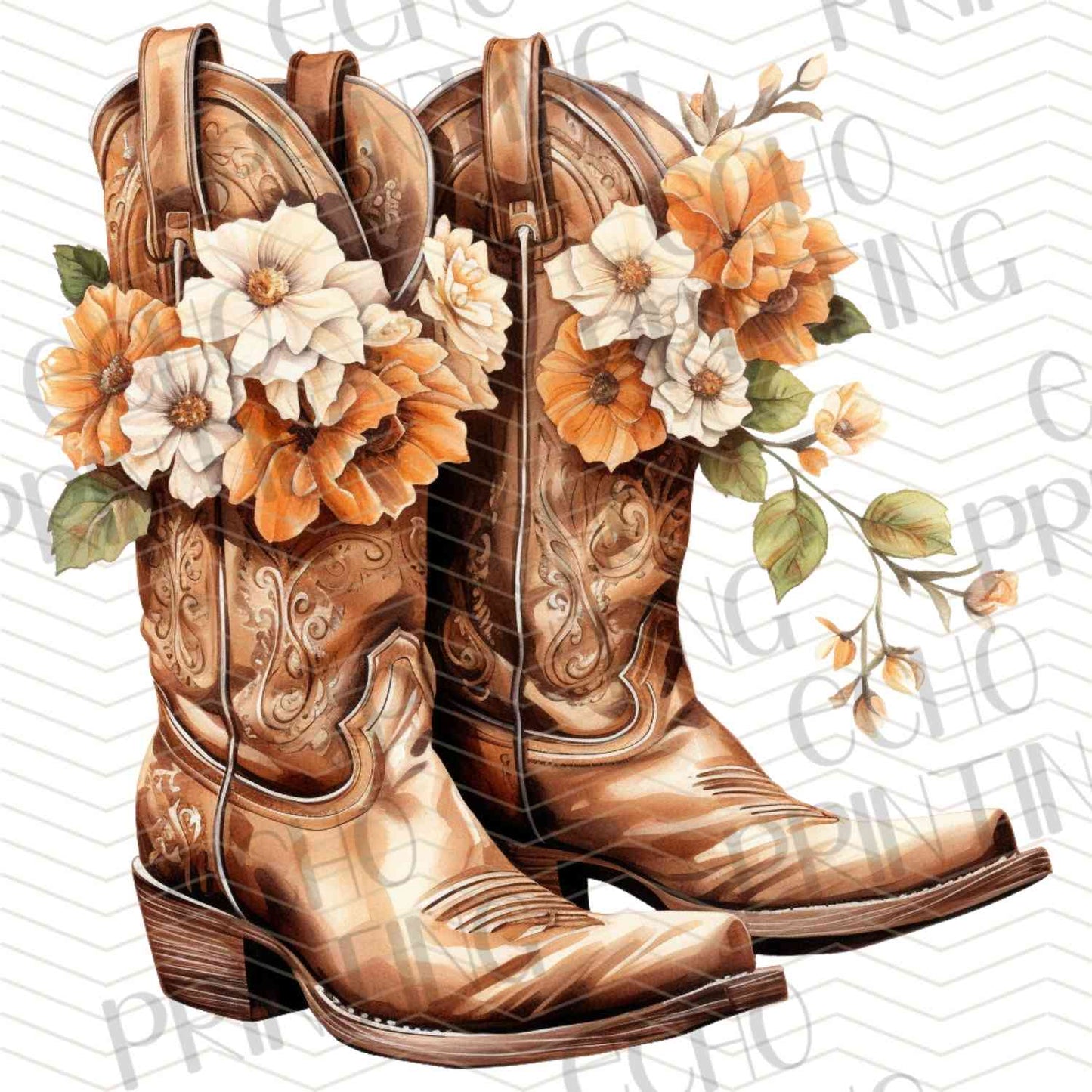WSTNG 188 - FLORAL COWBOY BOOTS NEUTRAL