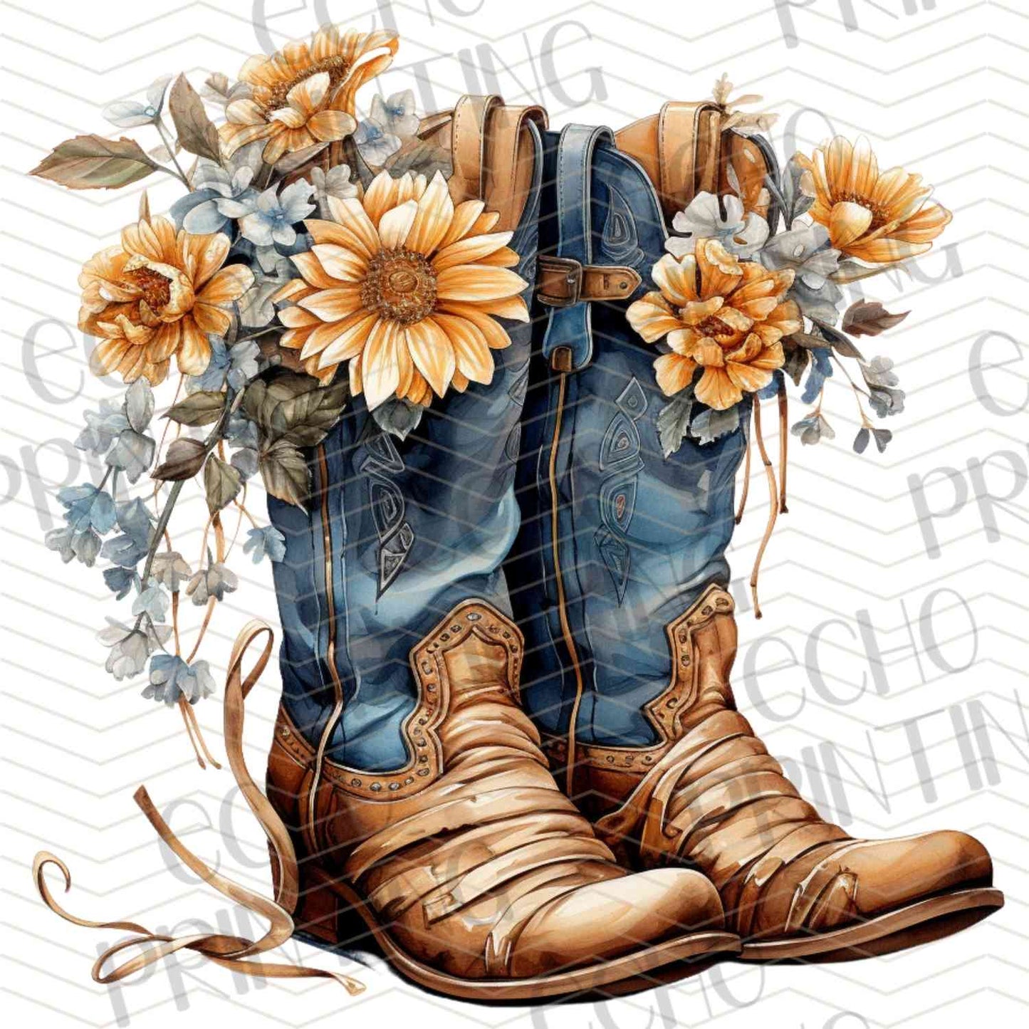 WSTNG 197 - FLORAL COWBOY BOOTS