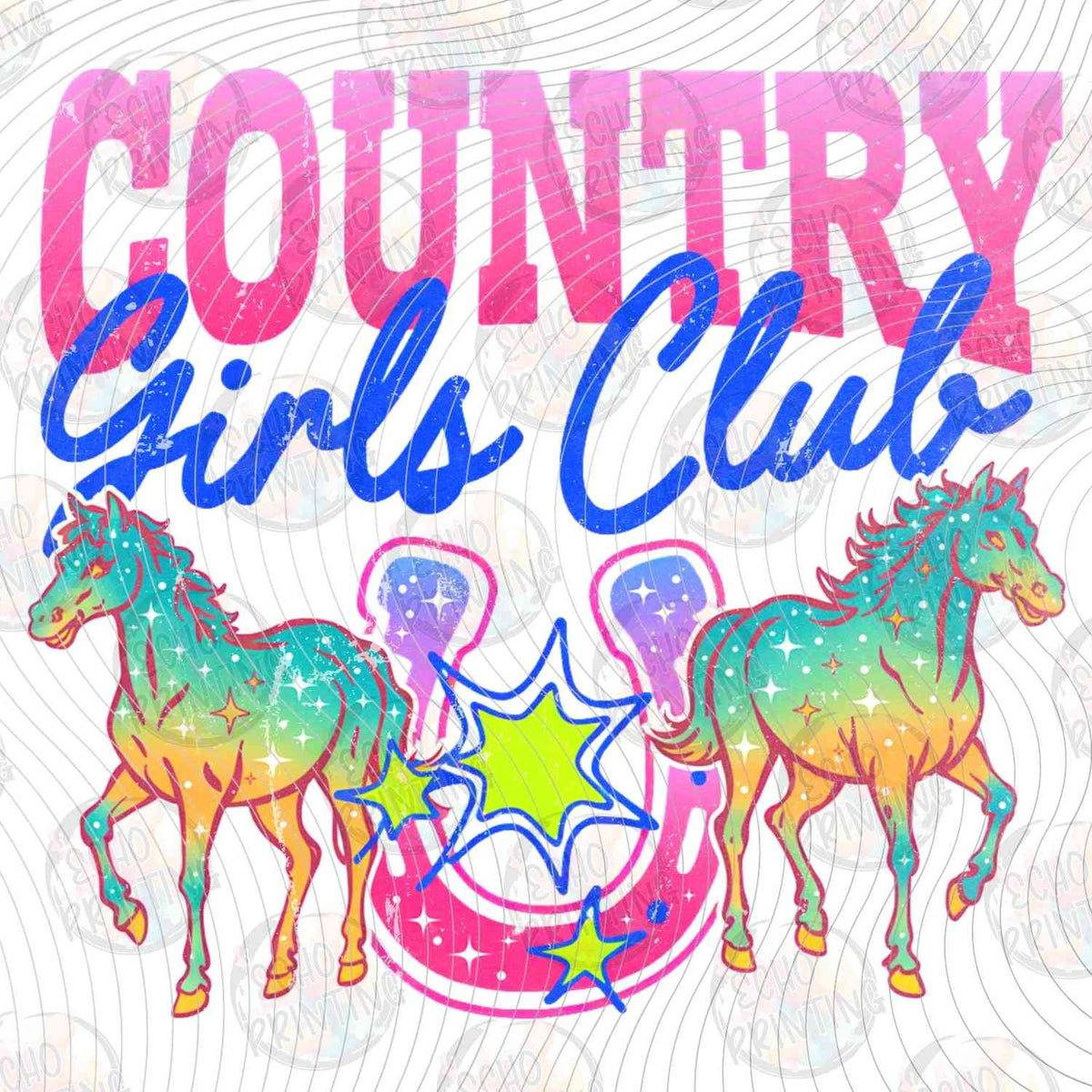 WSTNG 276 - COUNTRY GIRLS CLUB COLORFUL HORSES