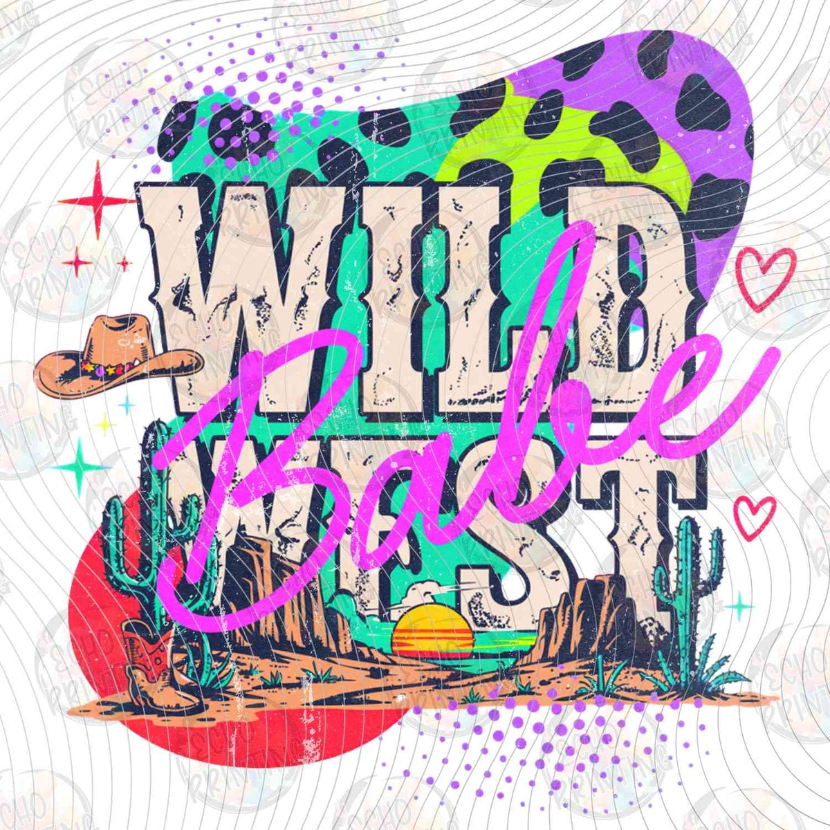 WSTNG 277 - WILD WEST RETRO COLORFUL TEXT
