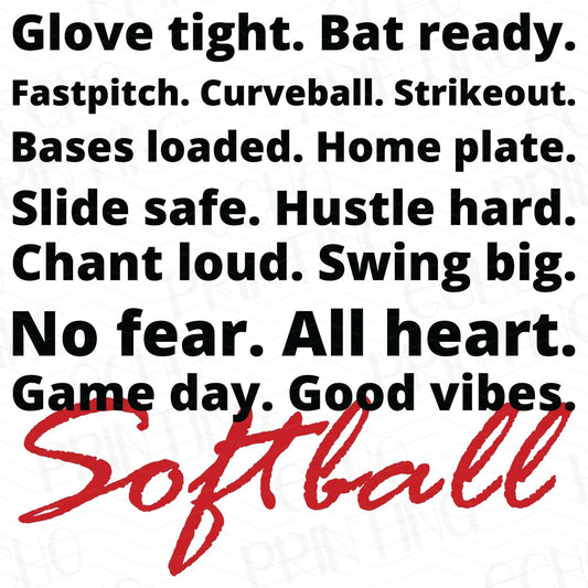 BSB 102 – SOFTBALL WORD COLLAGE