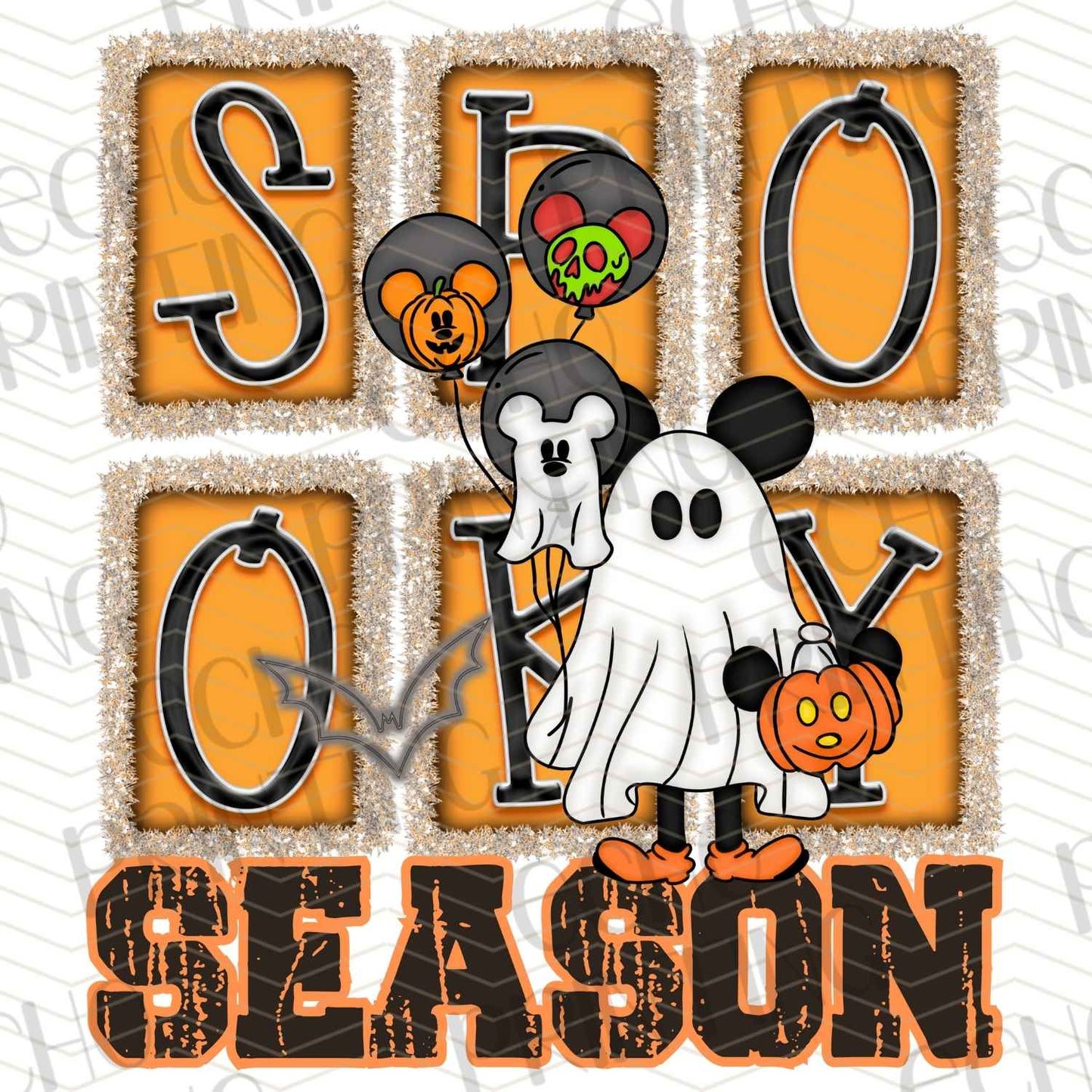 HLW 463 – LETTER BLOCK HALLOWEEN COLLAGE WITH GHOSTS