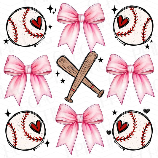 BSB 10 - PINK BOWS AND BASEBALLS
