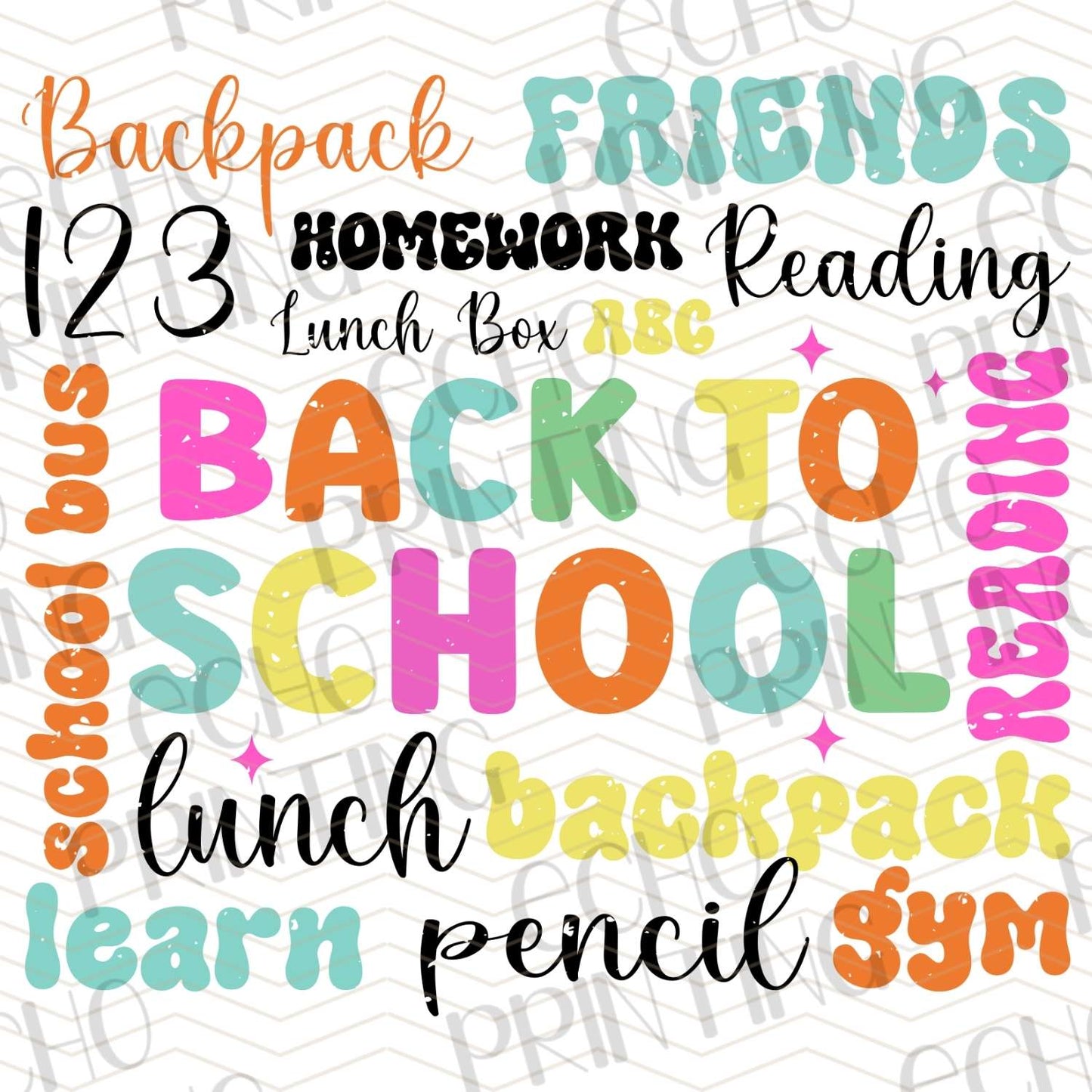 BTS 235 - BACK TO SCHOOL WORD COLLAGE