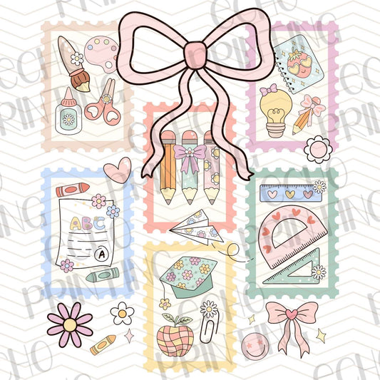 BTSG 239 - SCHOOL SUPPLIES PINK BOW COLLAGE