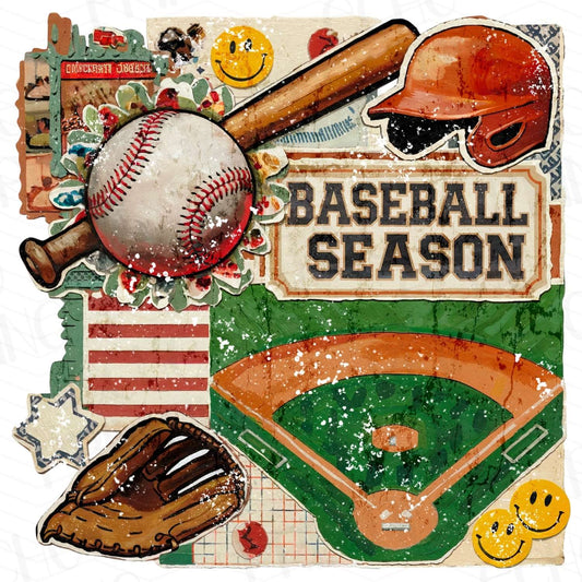BSB 14 - VINTAGE BASEBALL SEASON COLLAGE