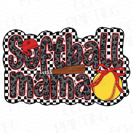 BSB 164 – SOFTBALL MAMA RED CHECK
