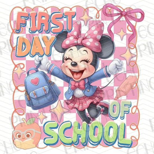 BTSG 168 - MOUSE GIRL FIRST DAY OF SCHOOL BACKPACK