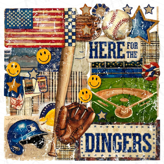 BSB 16 - HERE FOR THE DINGERS RETRO BASEBALL