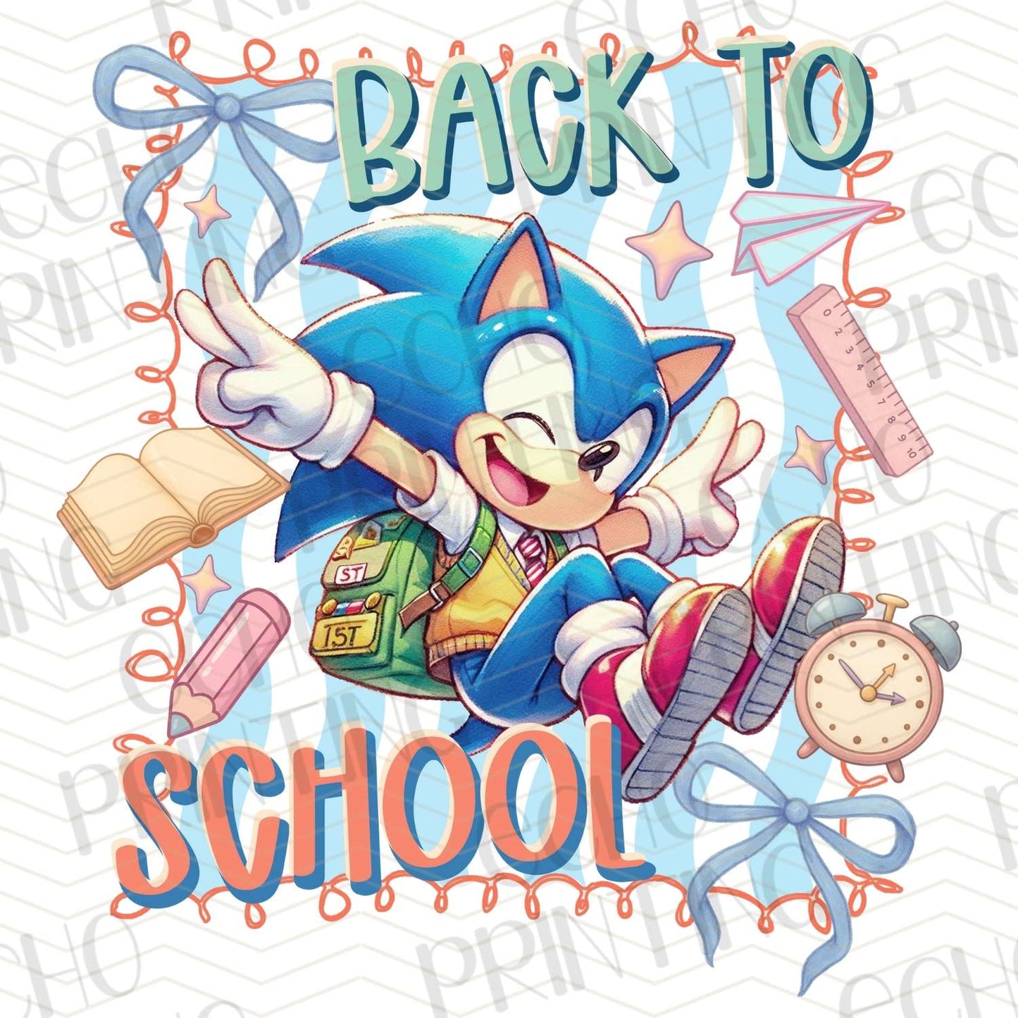 BTSG 184 - BLUE HEDGEHOG BACK TO SCHOOL BACKPACK